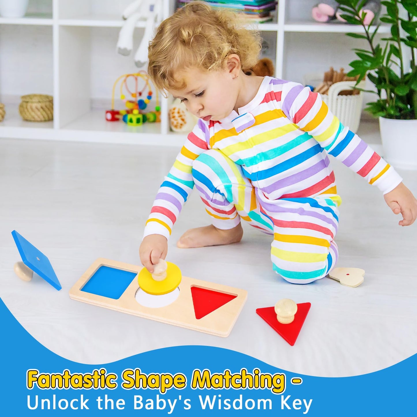 KMTJT Montessori Toys for 12-18 Months | Stacking Cups & Bead Maze
