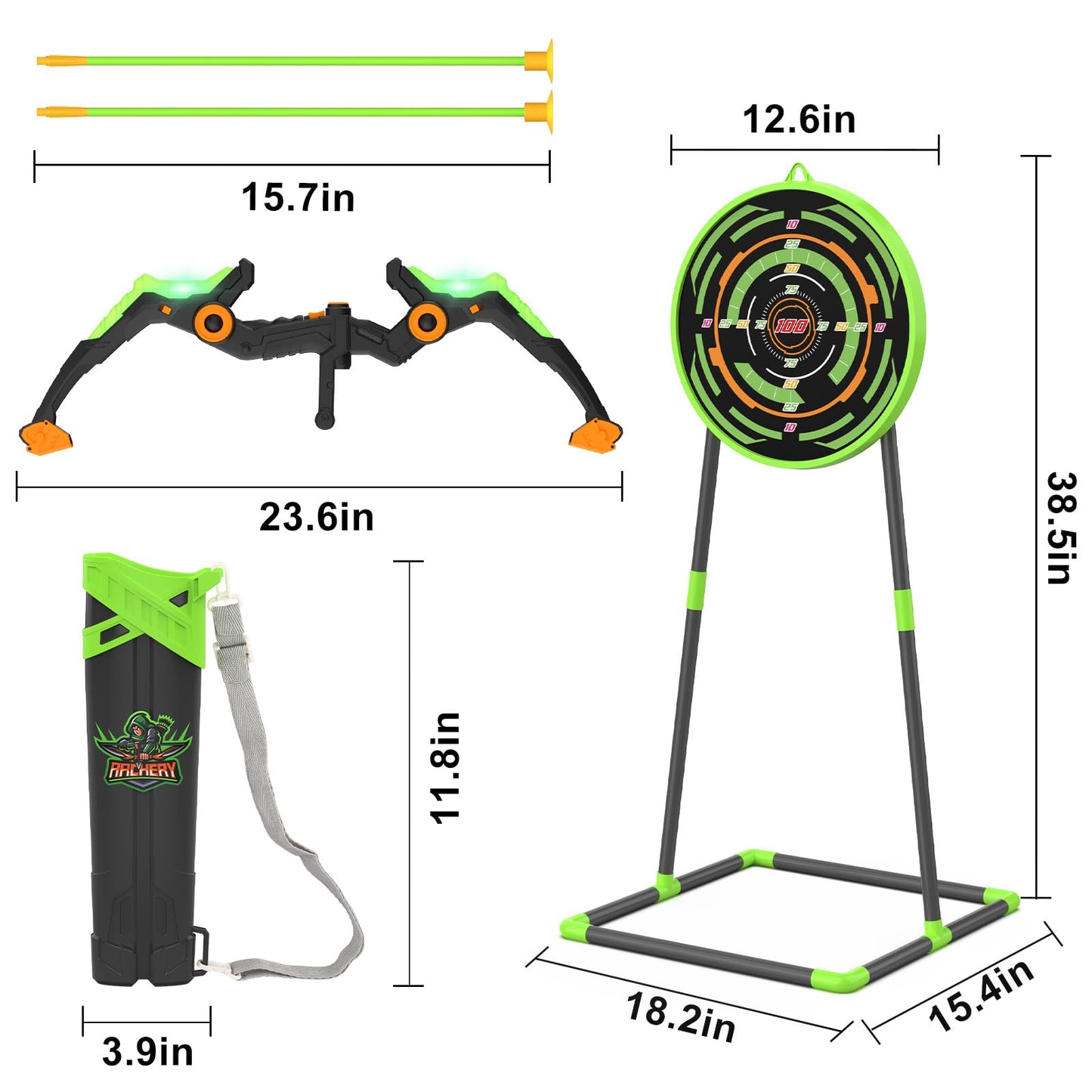 Kmuxilal Kids Bow and Arrow Set with LED Lights | Indoor & Outdoor Archery Toy Gift (Ages 4-12)