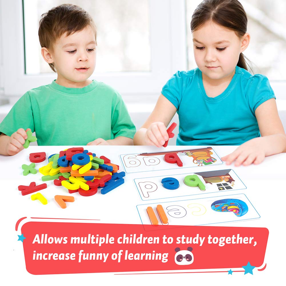 KMUYSL See & Spell CVC Word Builders – Alphabet Cards for Kids 3–6 | Preschool Learning Toys