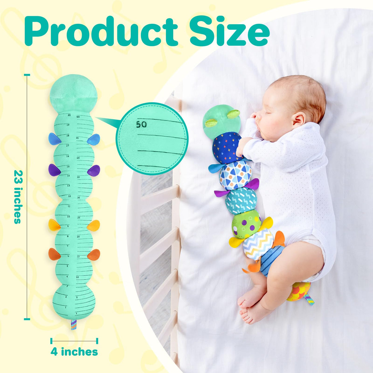 KMUYSL Sensory Baby Toy 0-12 Months — Plush Crinkle, Rattle & Squeaker for Tummy Time