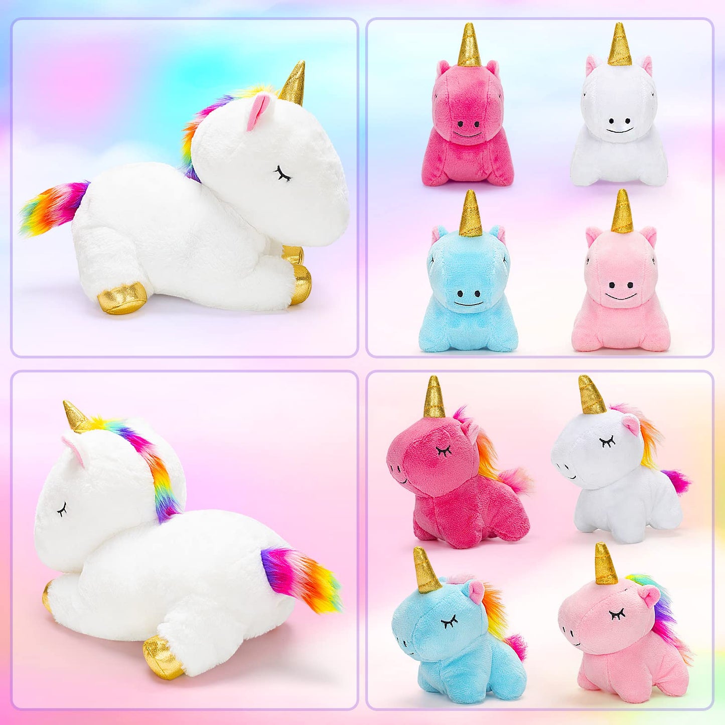 KMUYSL Unicorn Mommy Plush with 4 Baby Unicorns – Soft Plush Toy Set for Girls 0–8+ | Gift Idea