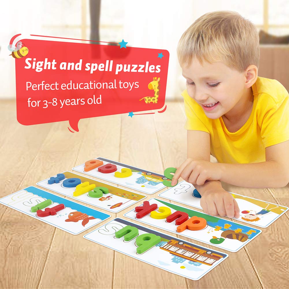 KMUYSL See & Spell CVC Word Builders – Alphabet Cards for Kids 3–6 | Preschool Learning Toys