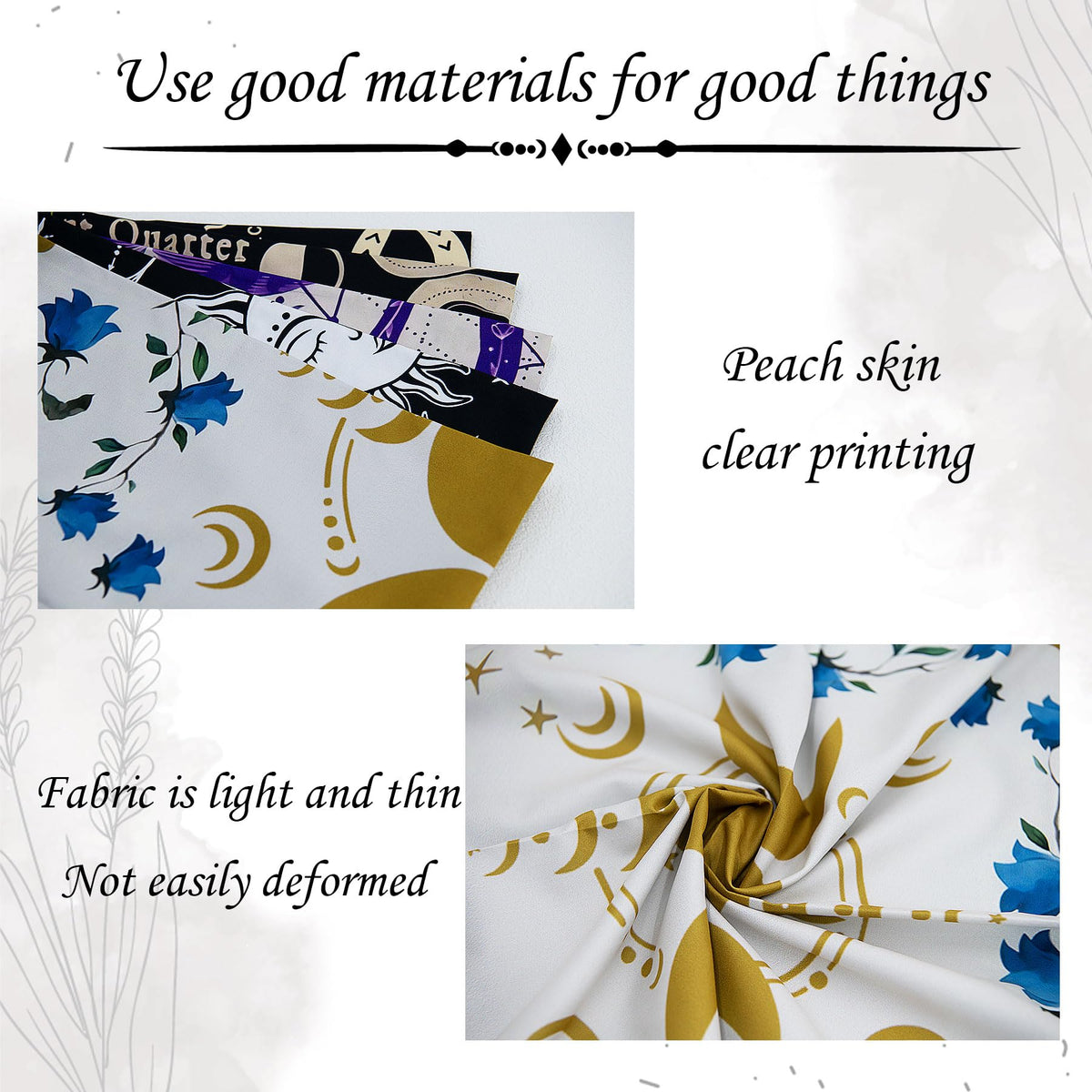 Knana Tarot Altar Cloth – Silk Reading Mat with Sun Moon Card Bag