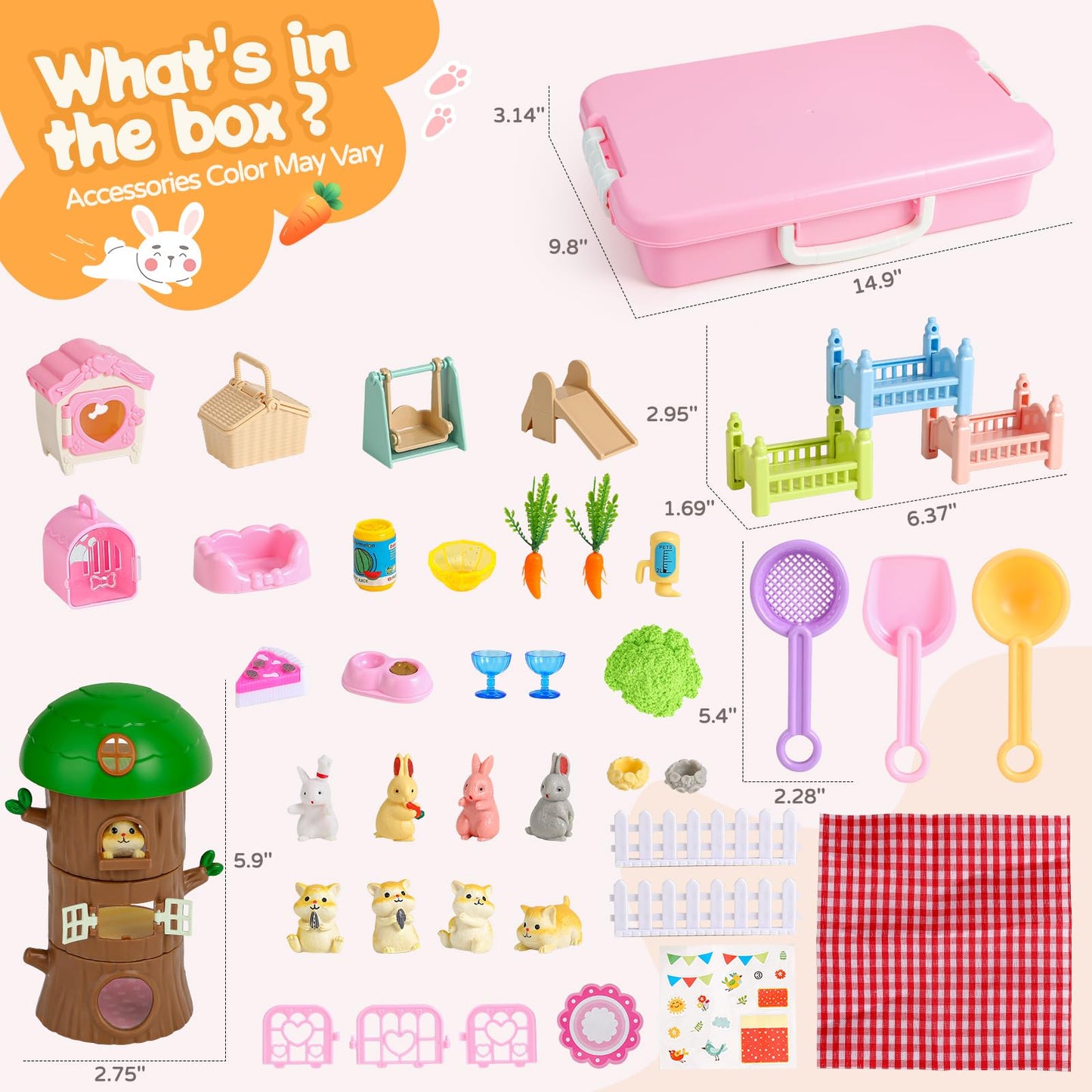 KNASON Rabbit & Hamster Sensory Bin – 2.2lb Play Sand Kit with Box