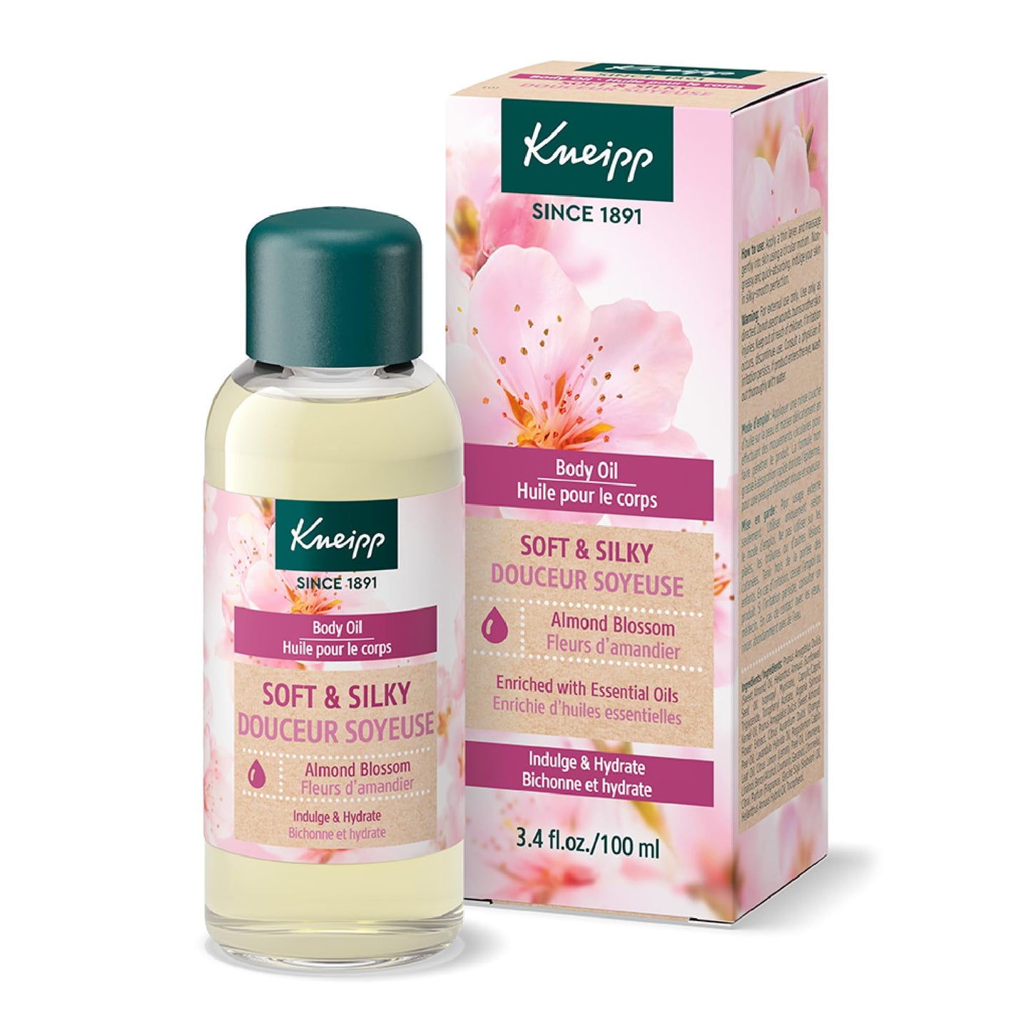 Kneipp Body Oil Soft Skin Almond Blossom – 3.38 fl oz | Quick-Absorbing Hydration