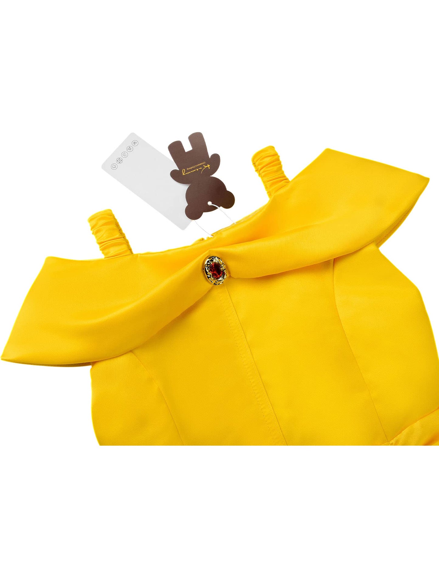 Knemmy Princess Costume Dress for Girls – Yellow Halloween Cosplay & Party Outfit