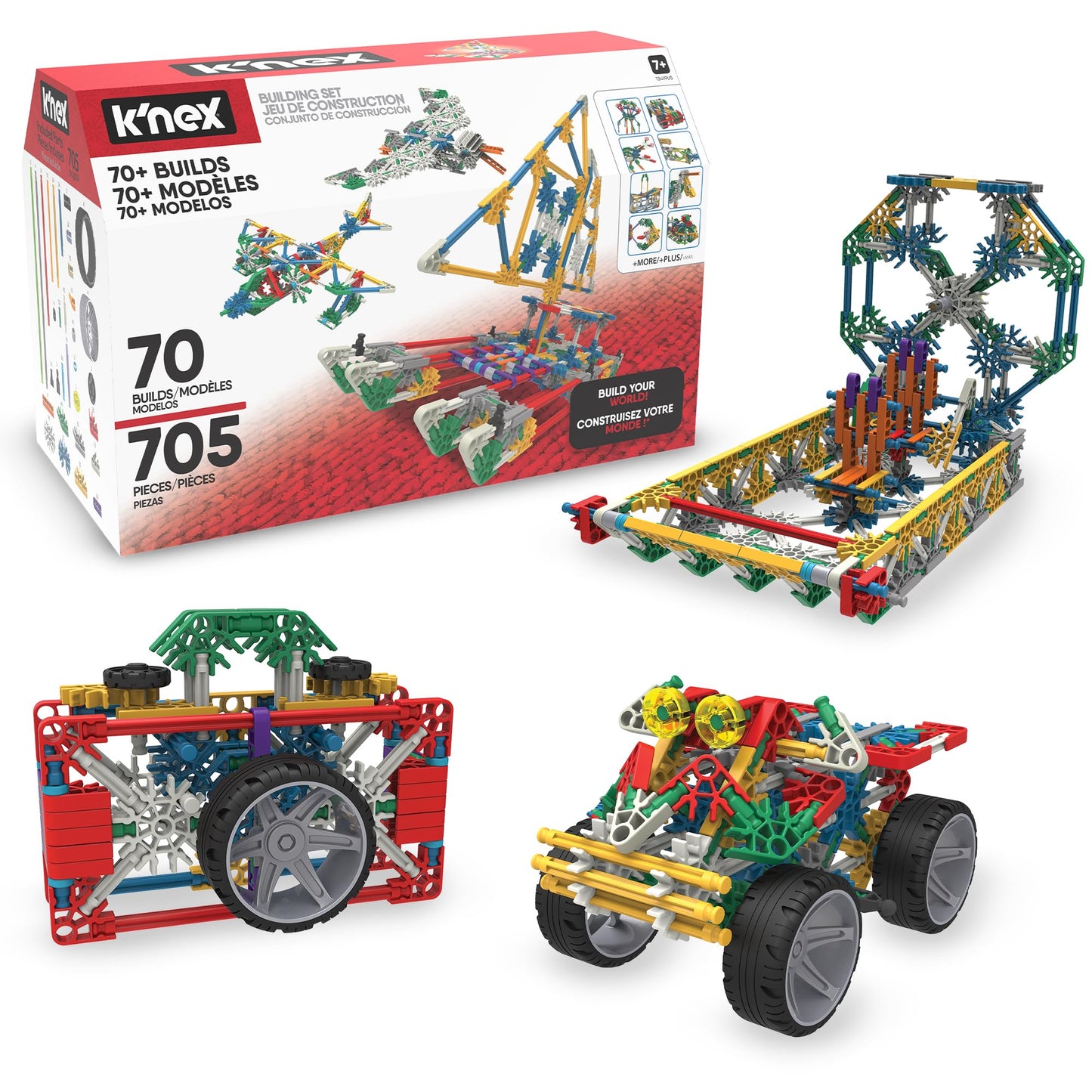 K'NEX 70 Model Building Set – 705 Pieces for STEAM Learning | Ages 7+