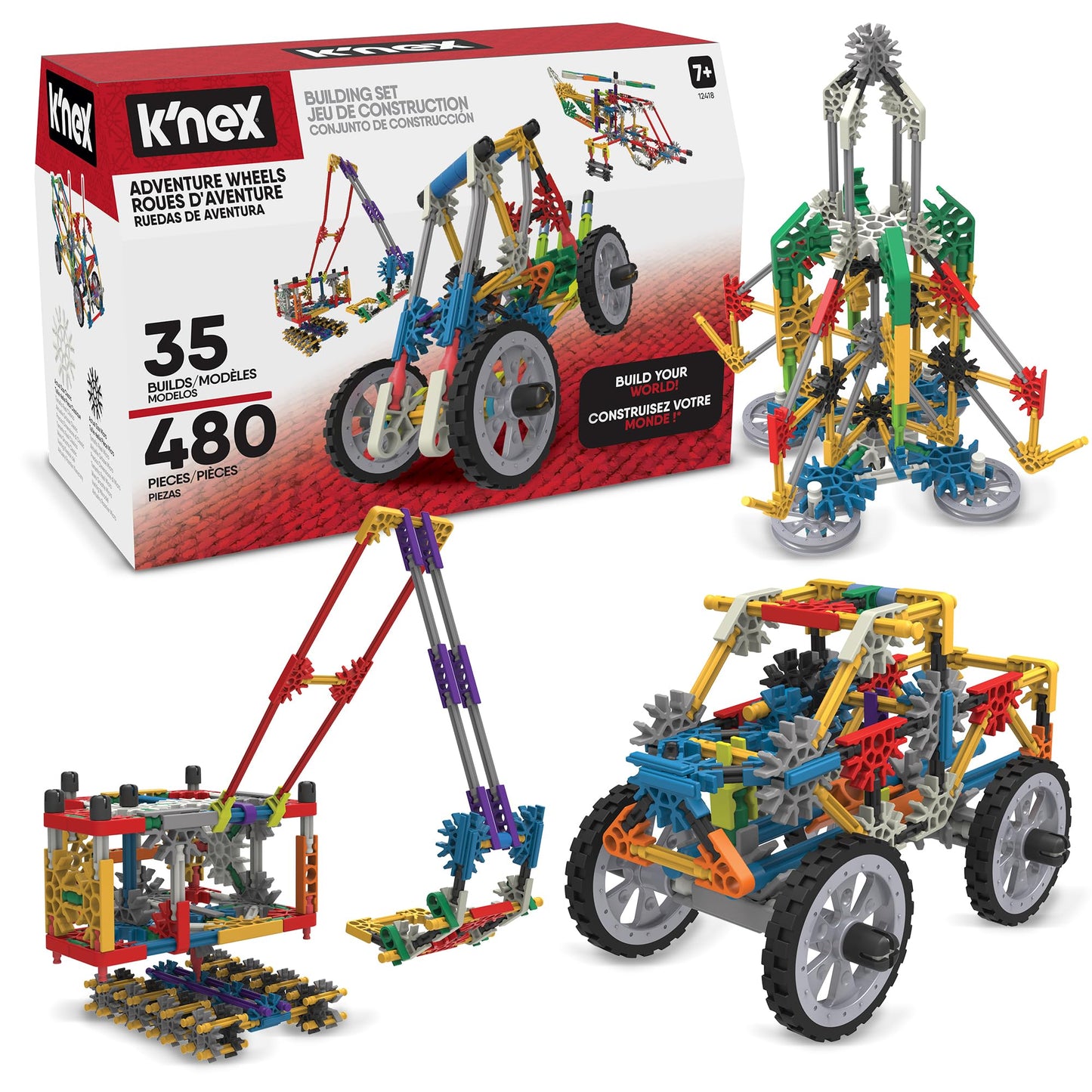 K'NEX Adventure Wheels Building Set – 480 Pieces for STEM Play | Ages 7+