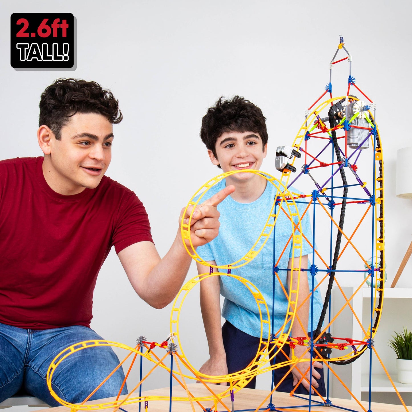 K'NEX Amazin' 8 Coaster STEM Building Set – Motorized Space-Themed Roller Coaster for Kids 9+