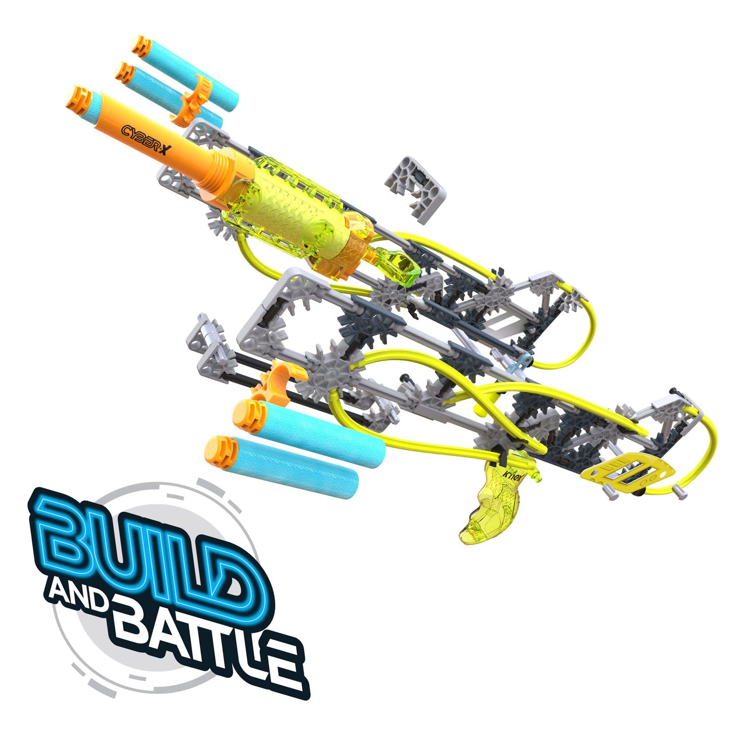 K'NEX Cyber-X C5 Neostrike Dart Blaster – 176 Pieces, 60 ft Darts, 4 Builds, 8+