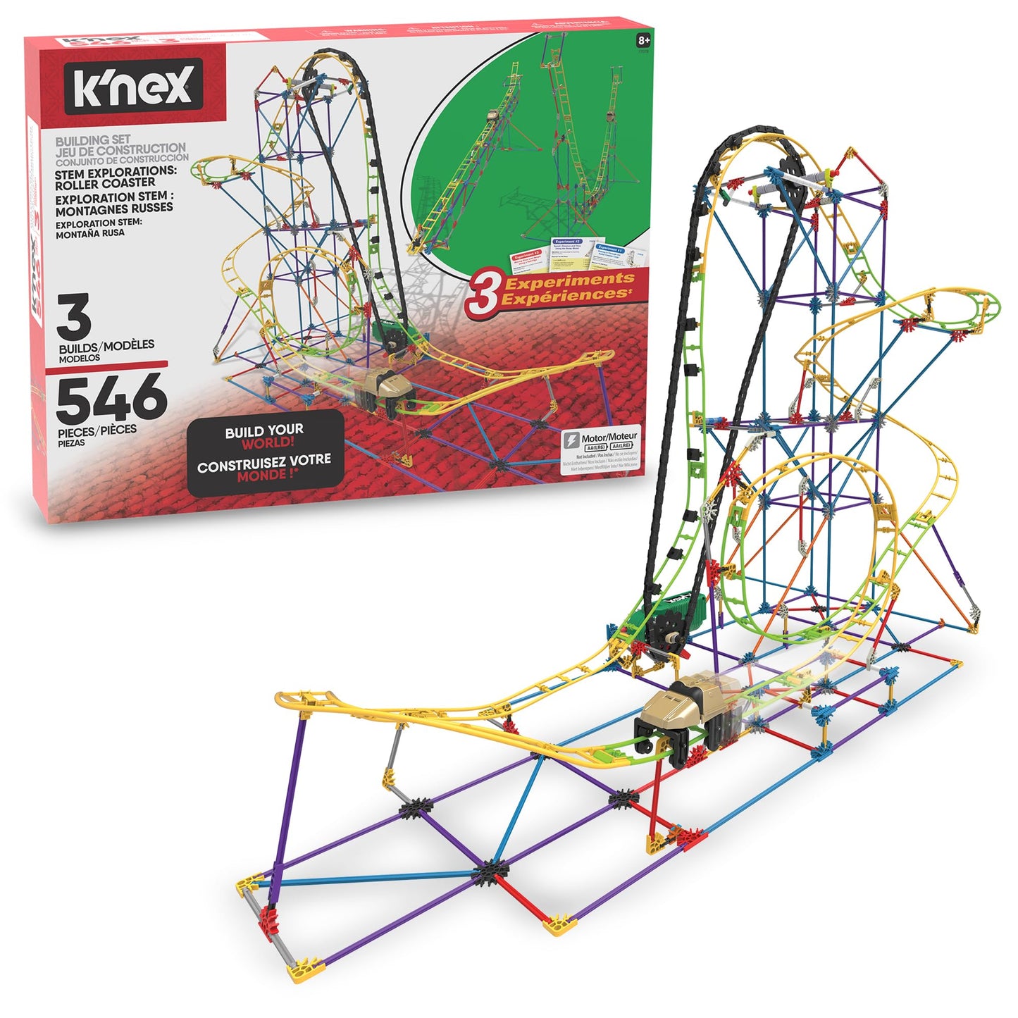 K'NEX Education STEM Explorations Roller Coaster Set (546 Pieces) for Ages 8+