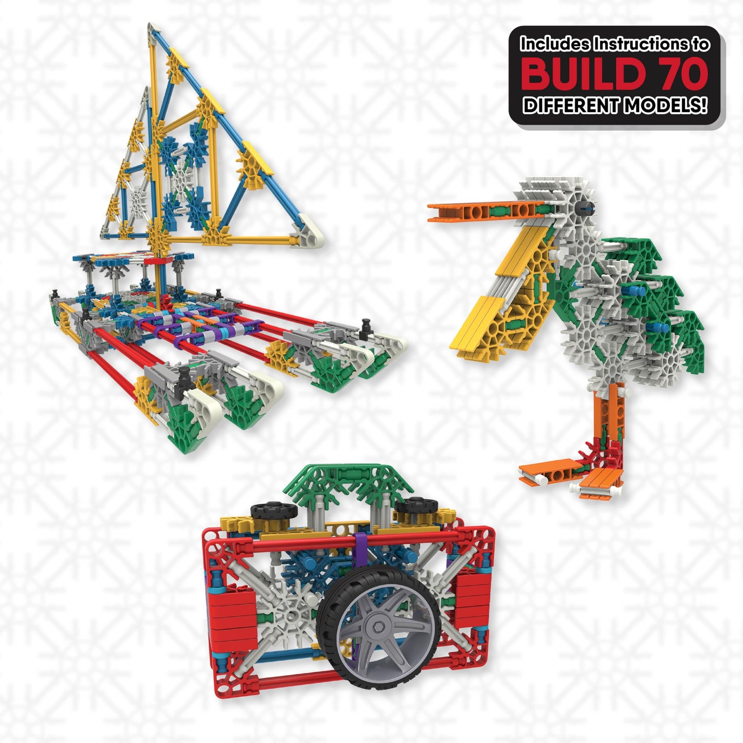 K'NEX 70 Model Building Set – 705 Pieces for STEAM Learning | Ages 7+