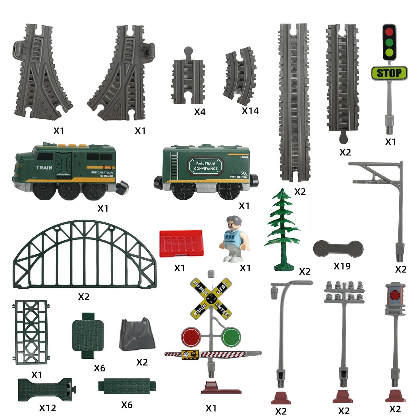 Knnidin 88-Piece Train Set – Magnetic Locomotive, Tracks & Bridge | Battery-Powered, Thomas/Brio Compatible