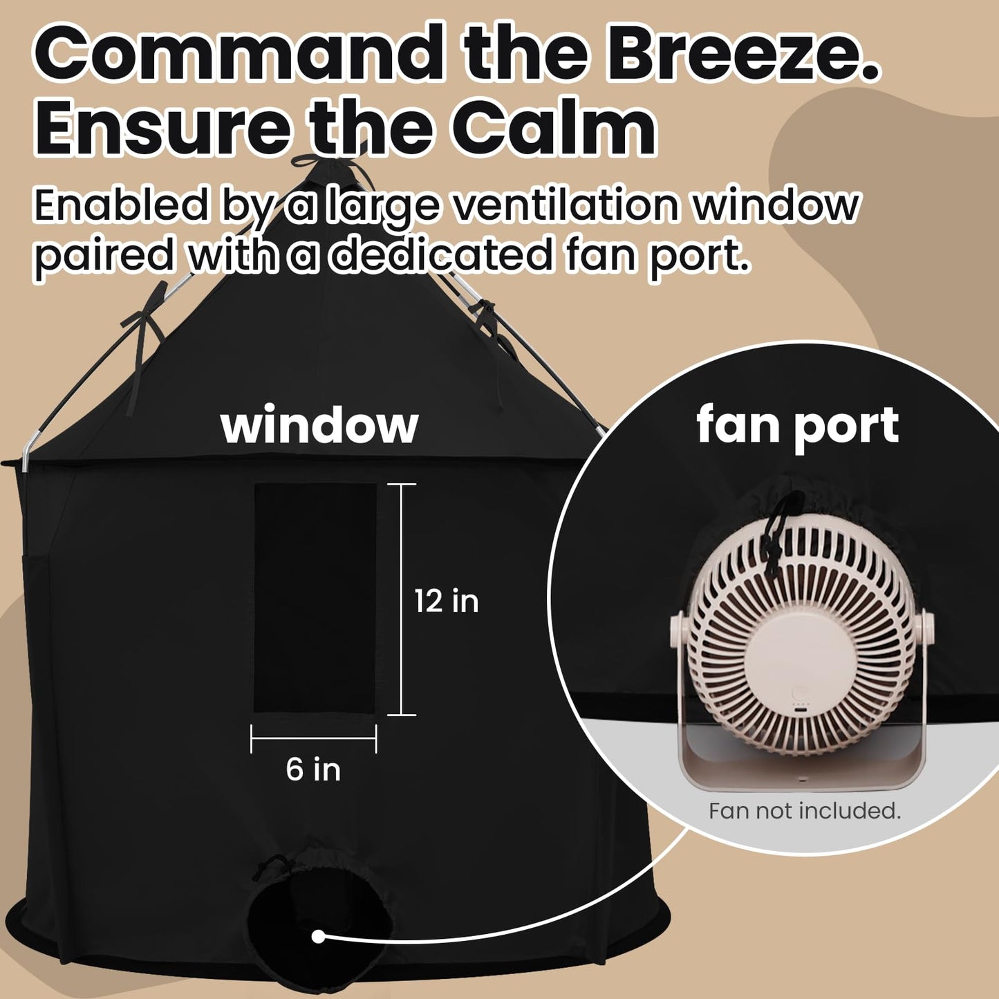 KNOCLOC Large Sensory Tent for Kids & Adults – Blackout Calm Space with Fan-Ready Port, 39 x 39 x 45 in