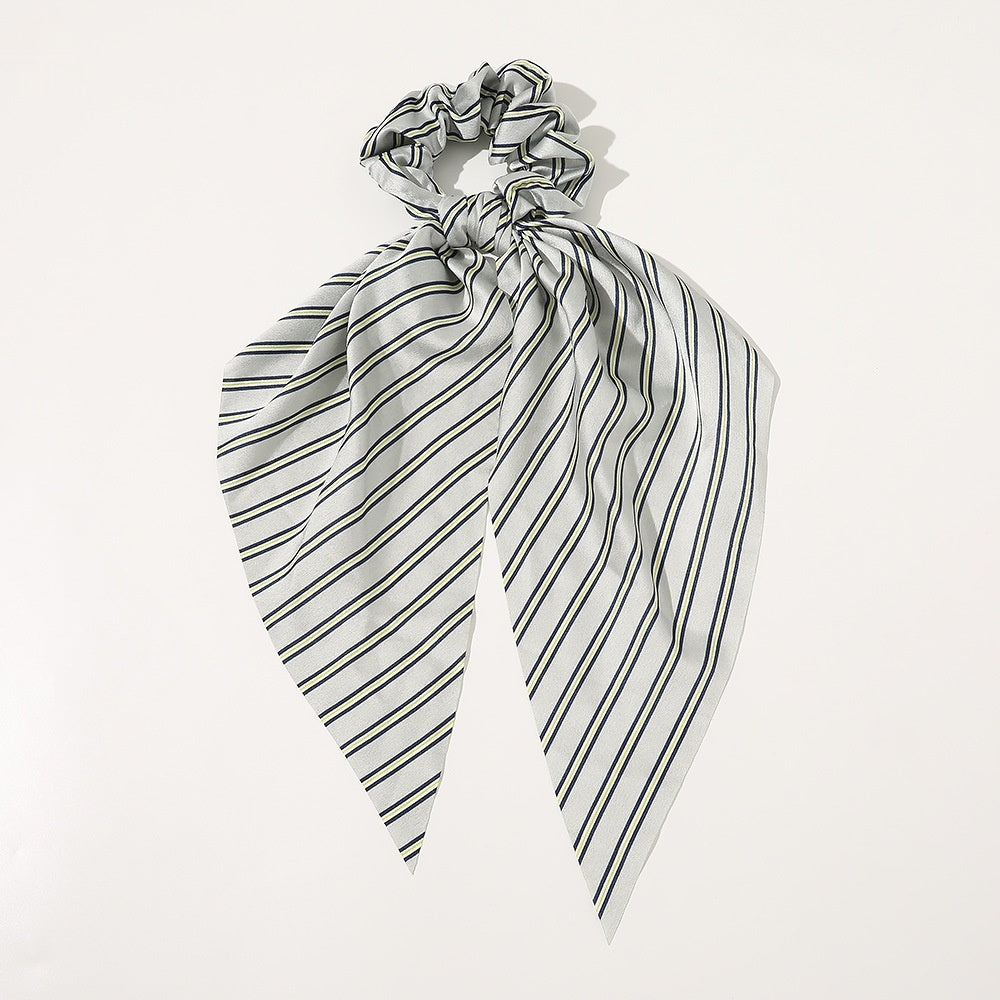 Knotted Ribbon Satin Hair Scarf, Monochrome Silky Square Scarf Hair Tie, Ladies’ Ponytail Hair Scrunchie