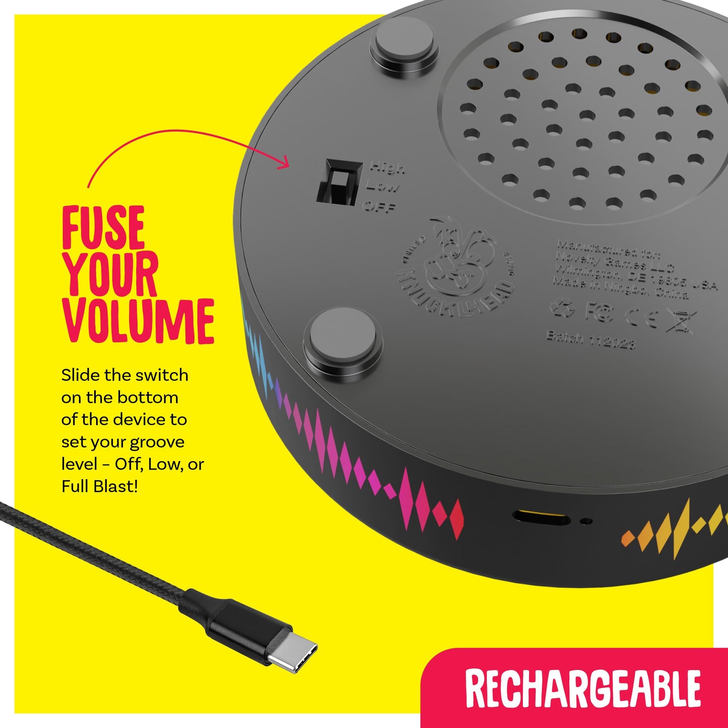 KNUCKLHEAD Dance Bomb Button – 30-Second Party Gadget for Classrooms, Offices & Gifts