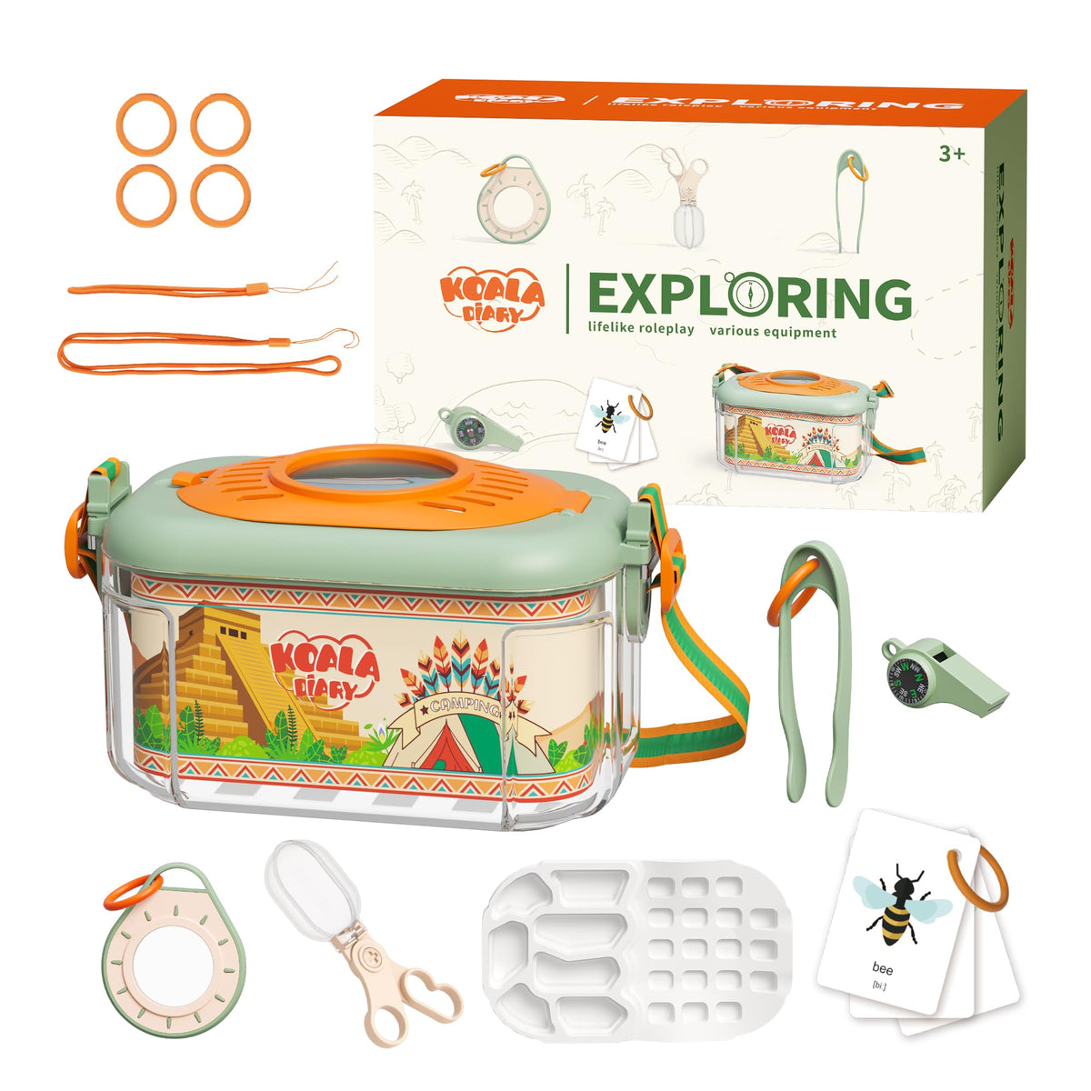 KOALA DIARY Kids Bug Catcher Kit - Explorer Set with Magnifier & Compass (Ages 3+)