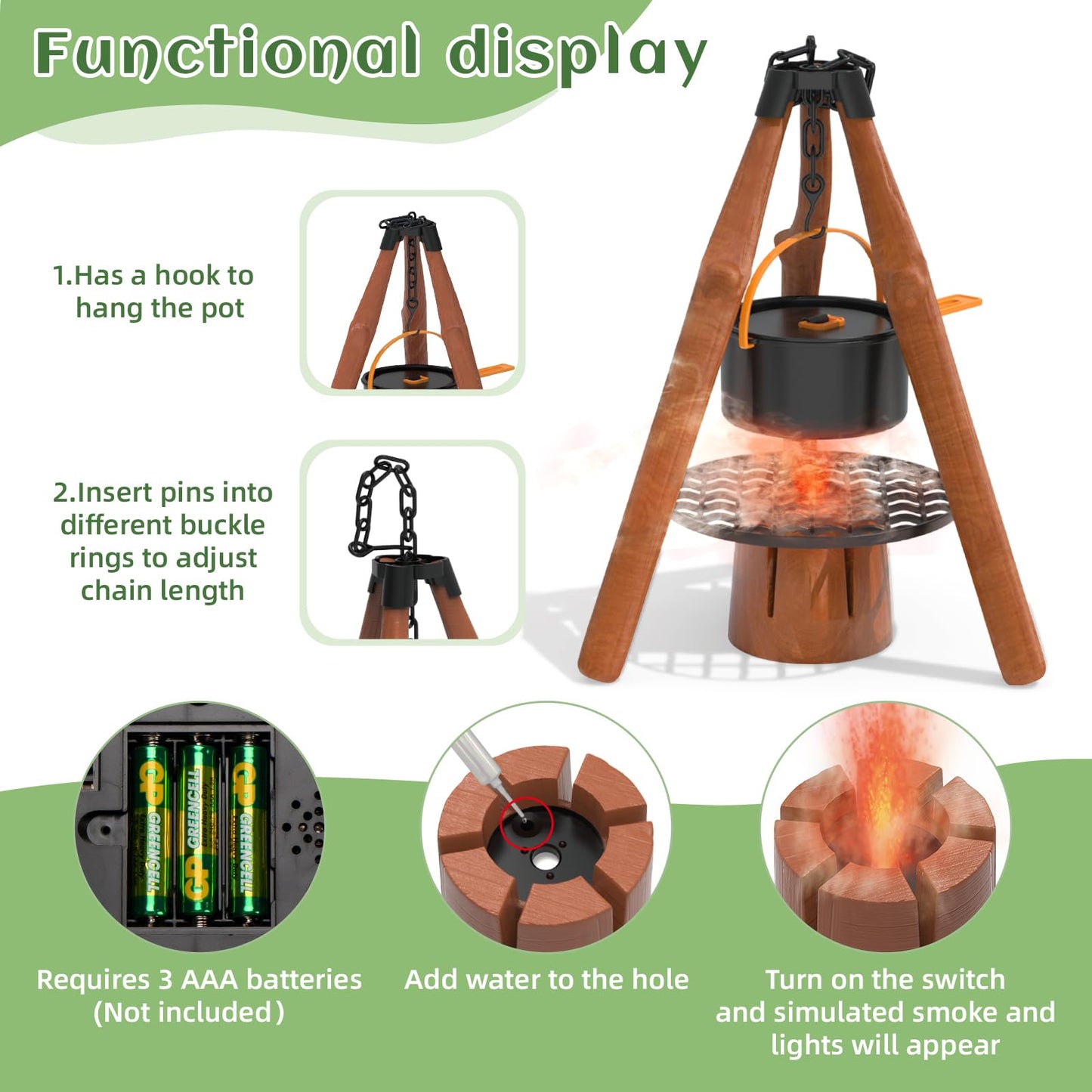 KOALA DIARY Kids Camping Toy Set – Pretend Play Stove, Food & Tableware for Ages 3+