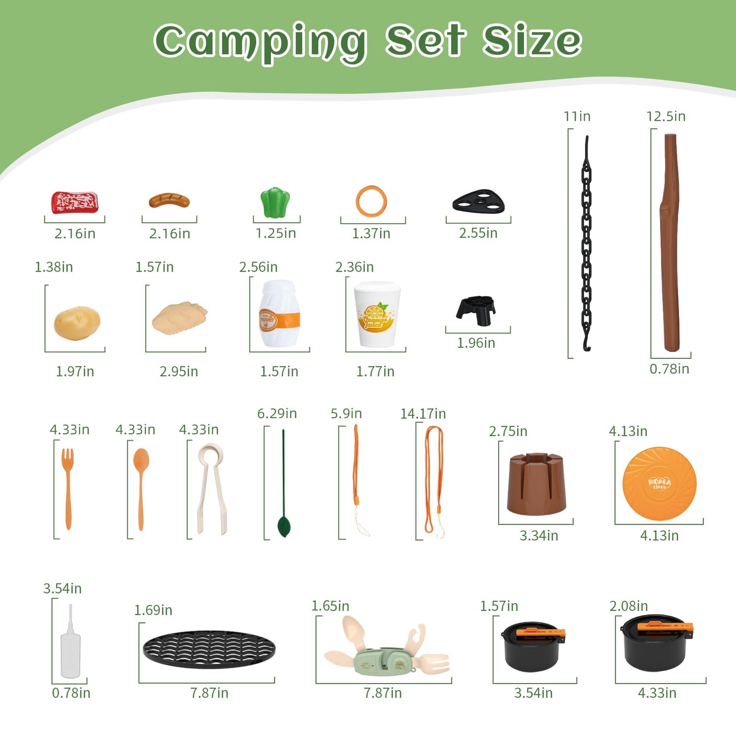 KOALA DIARY Kids Camping Toy Set – Pretend Play Stove, Food & Tableware for Ages 3+