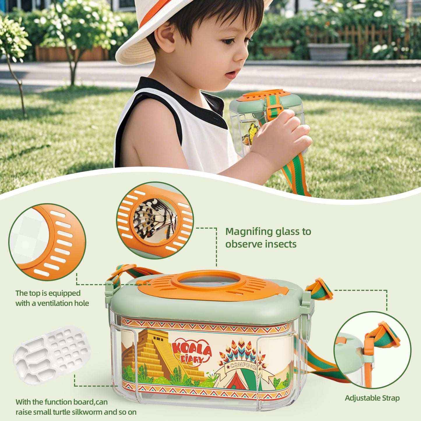 KOALA DIARY Kids Bug Catcher Kit - Explorer Set with Magnifier & Compass (Ages 3+)