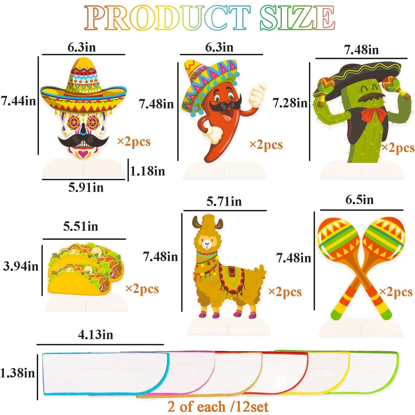 Kockuu 12pc Fiesta Honeycomb Centerpieces — 8” Paper Table Decor for Cinco de Mayo & Mexican Party