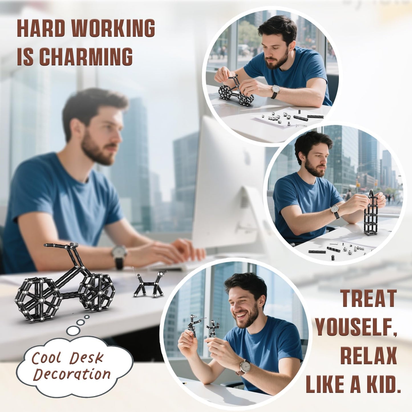 Kodatek Magnetic Fidget Pen for Teens - Deformation Shapes, Stress Relief, Unique Gift