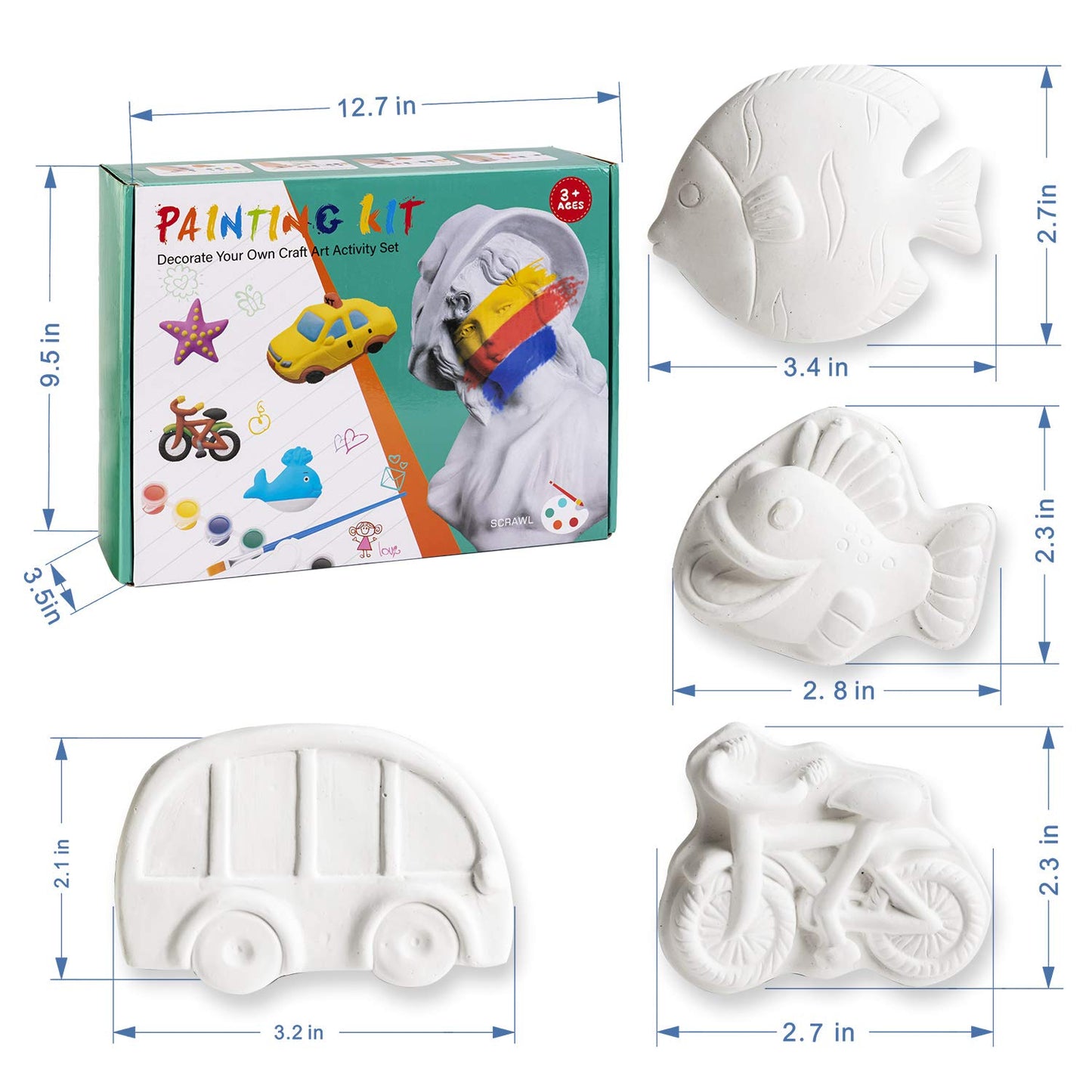 KODATEK 80-Piece Kids Arts & Crafts Set — Non-Toxic Paint Kit for Ages 4-8