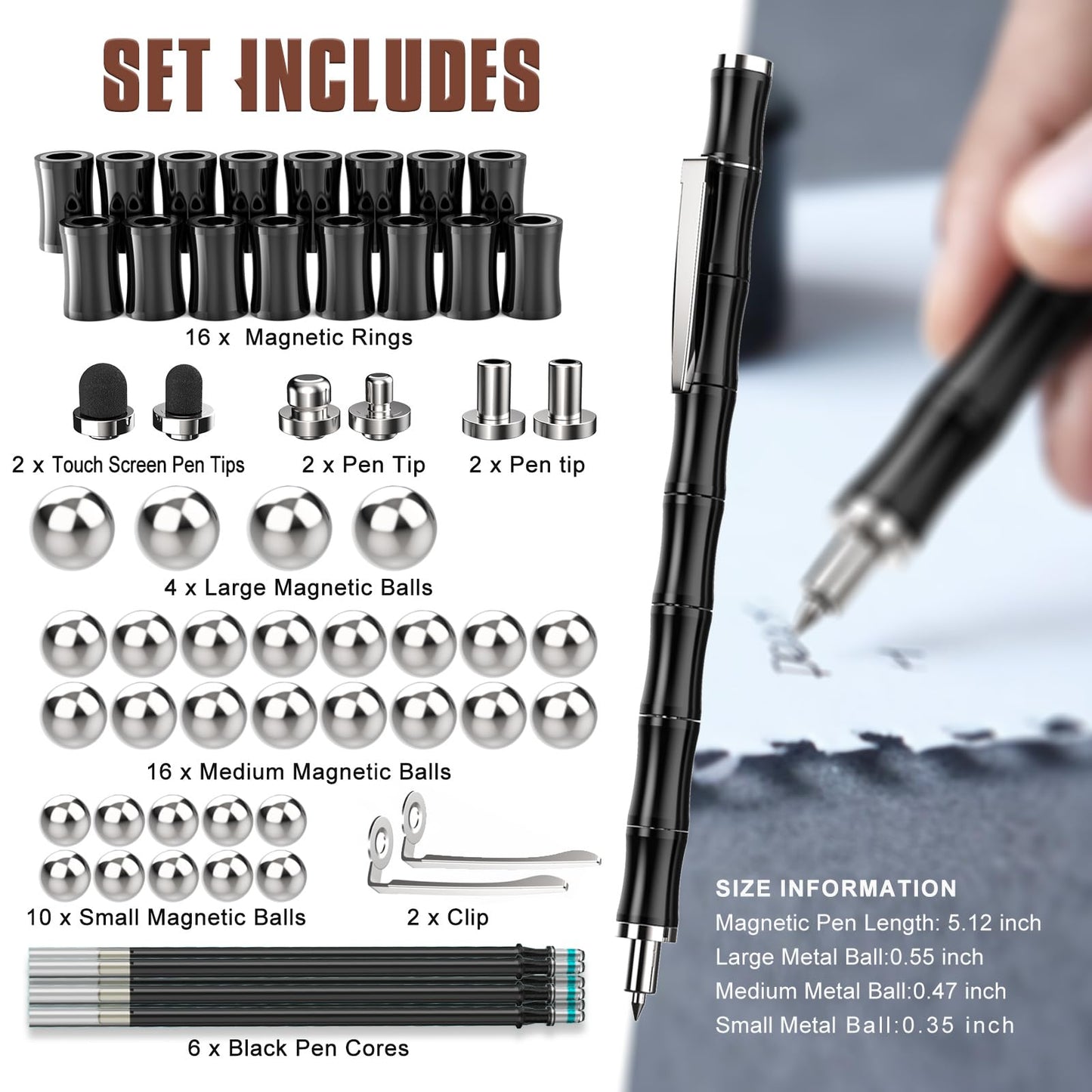 Kodatek Magnetic Fidget Pen for Teens - Deformation Shapes, Stress Relief, Unique Gift