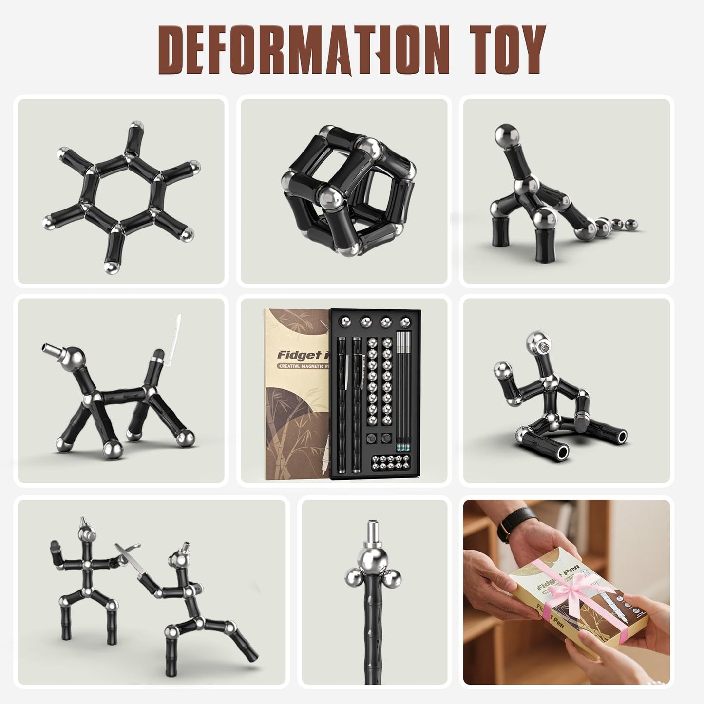 Kodatek Magnetic Fidget Pen for Teens - Deformation Shapes, Stress Relief, Unique Gift