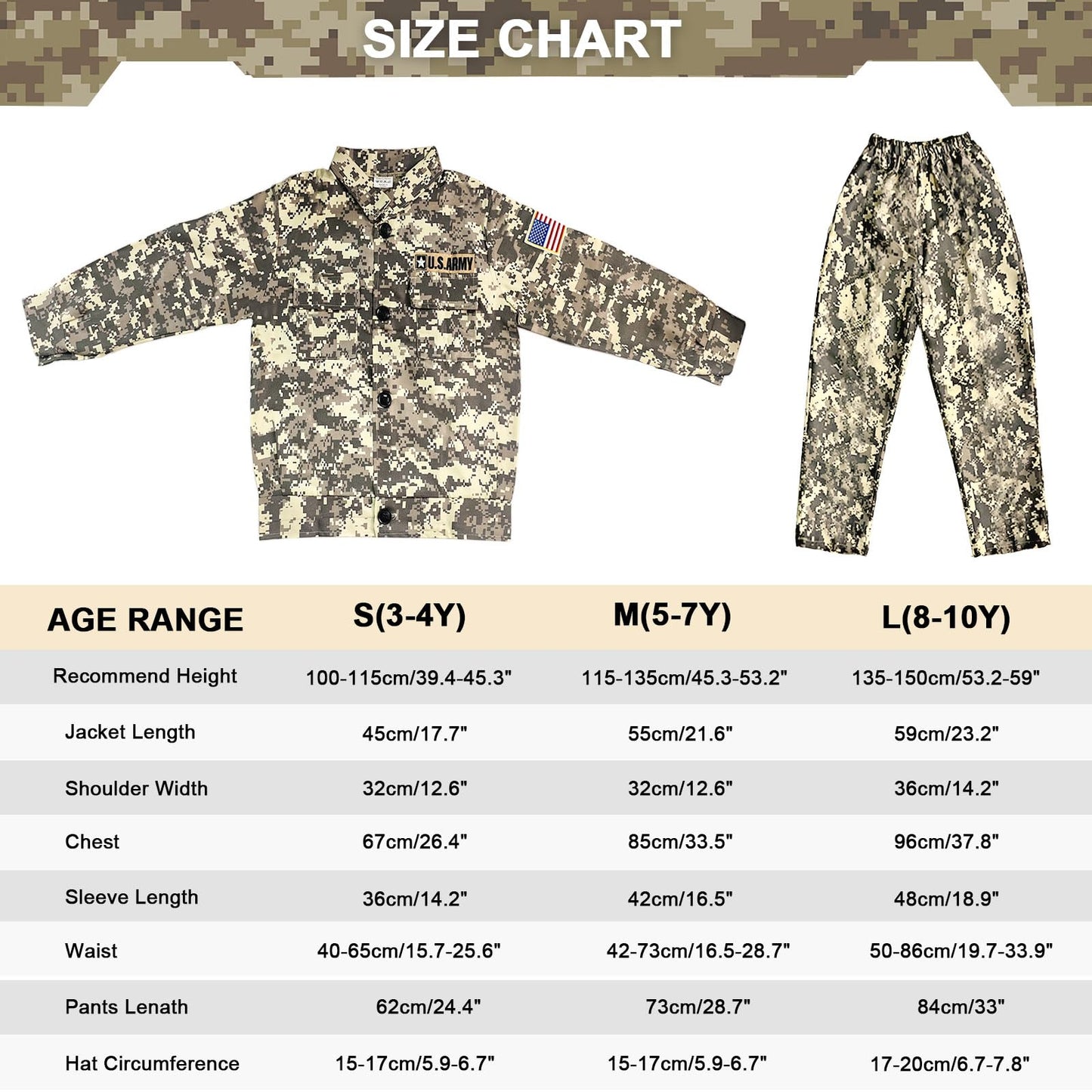Kodvinp Army Costume for Kids – Military Soldier Dress-Up Set for Boys