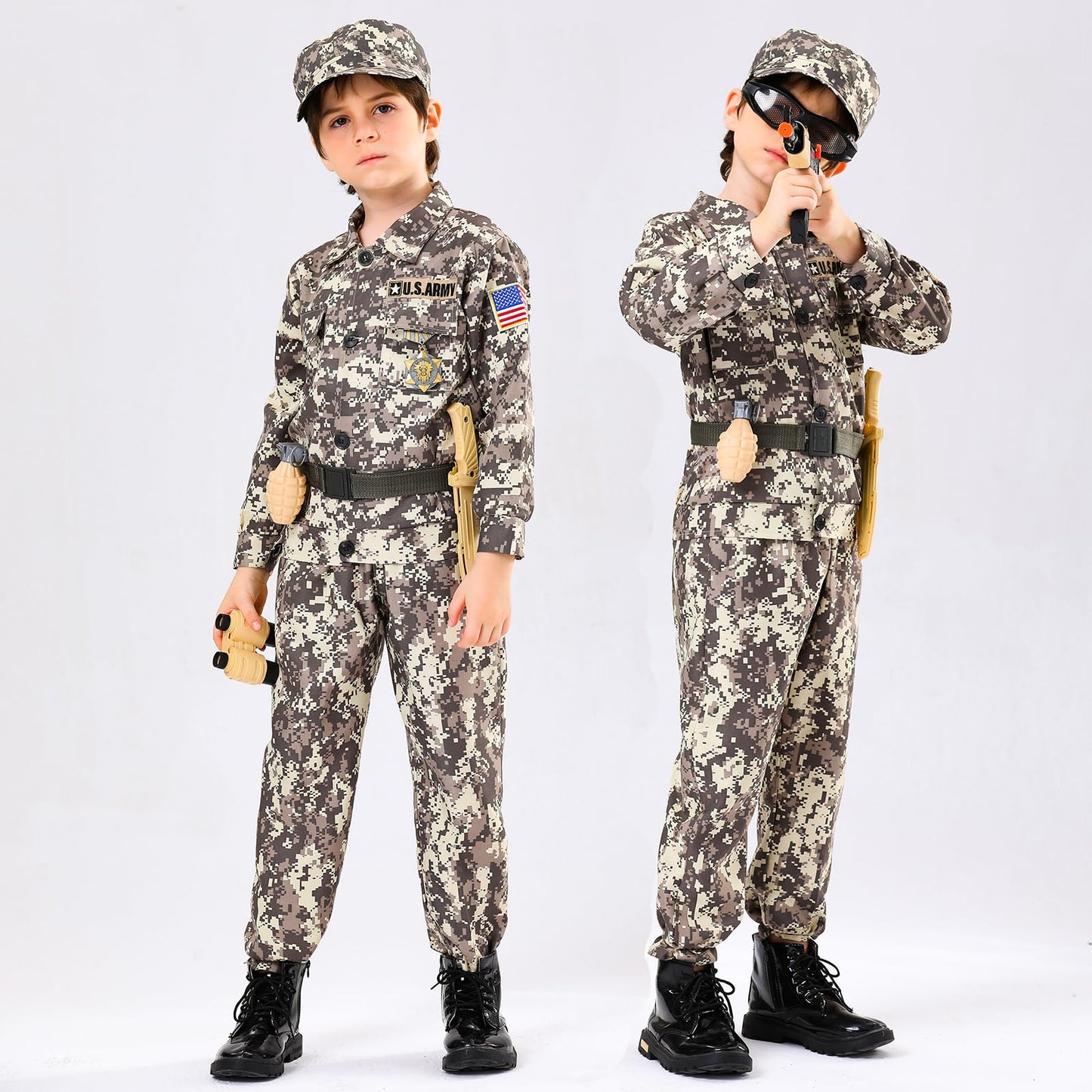 Kodvinp Army Costume for Kids – Military Soldier Dress-Up Set for Boys