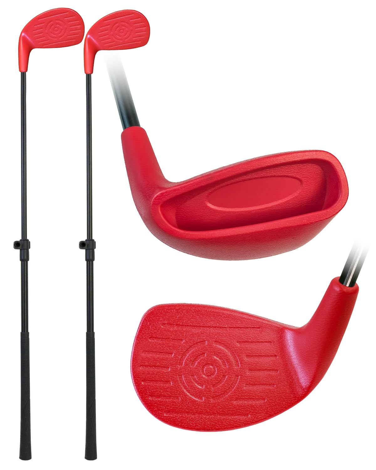 KOFULL Backyard Golf Clubs 2-Pack with Extendable Shaft – 21-35 inches, Right-Handed, Red