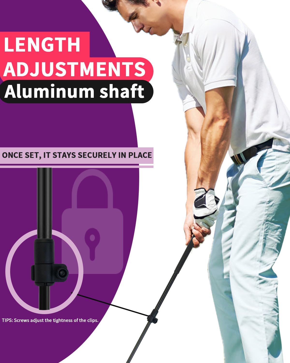 KOFULL Backyard Golf Clubs 2-Pack with Extendable Shaft – 21-35 inches, Right-Handed, Red