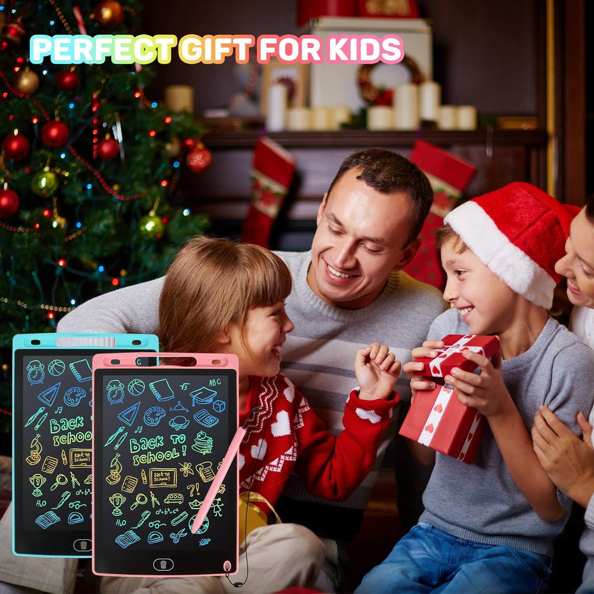 kogabanny LCD Writing Tablet – 8.5” 2-Pack Doodle Boards for Kids (Pink & Blue)