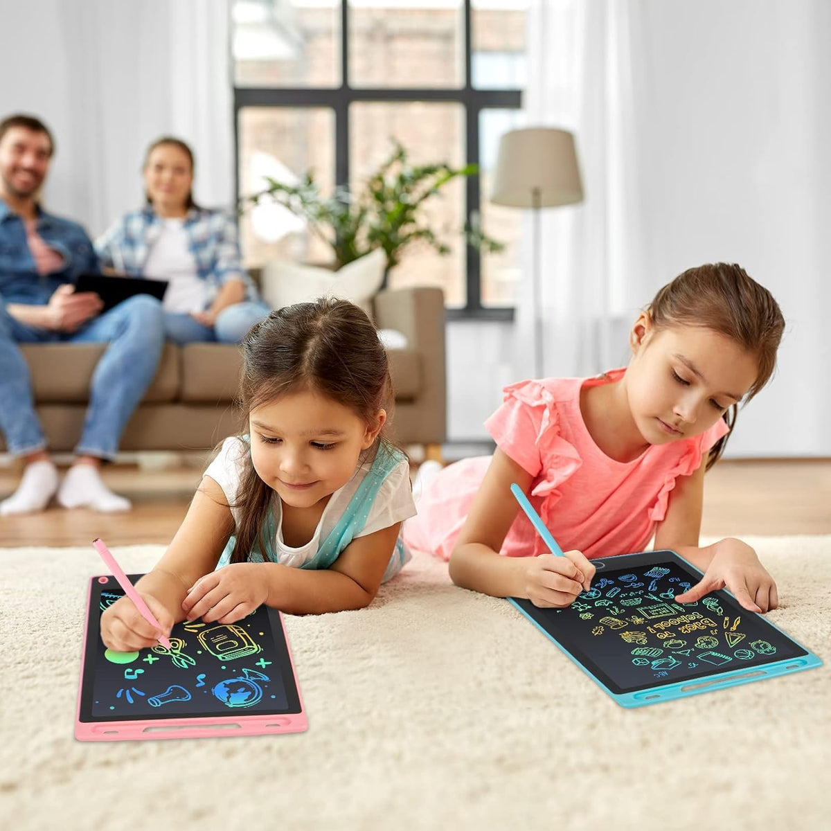 kogabanny LCD Writing Tablet – 8.5” 2-Pack Doodle Boards for Kids (Pink & Blue)
