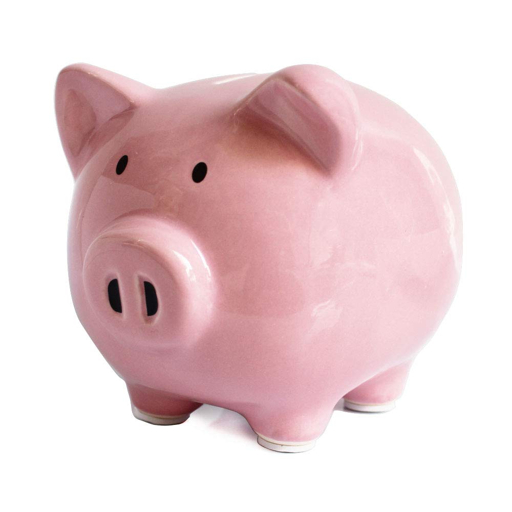 KOHIENWO Pink Piggy Bank for Kids – 6-Inch Ceramic Coin Bank