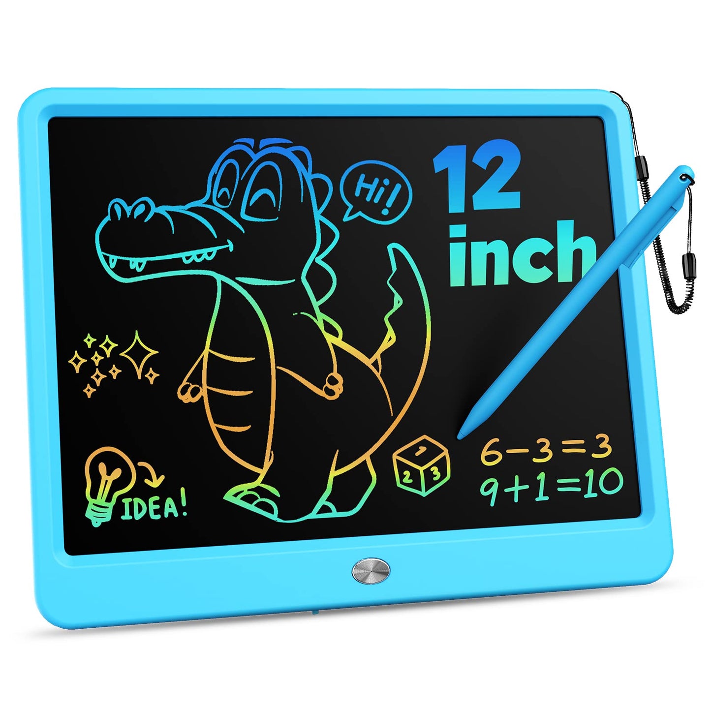 KOKODI 12 Inch LCD Writing Tablet with Anti-Lost Stylus – Blue Doodle Board for Travel & Learning