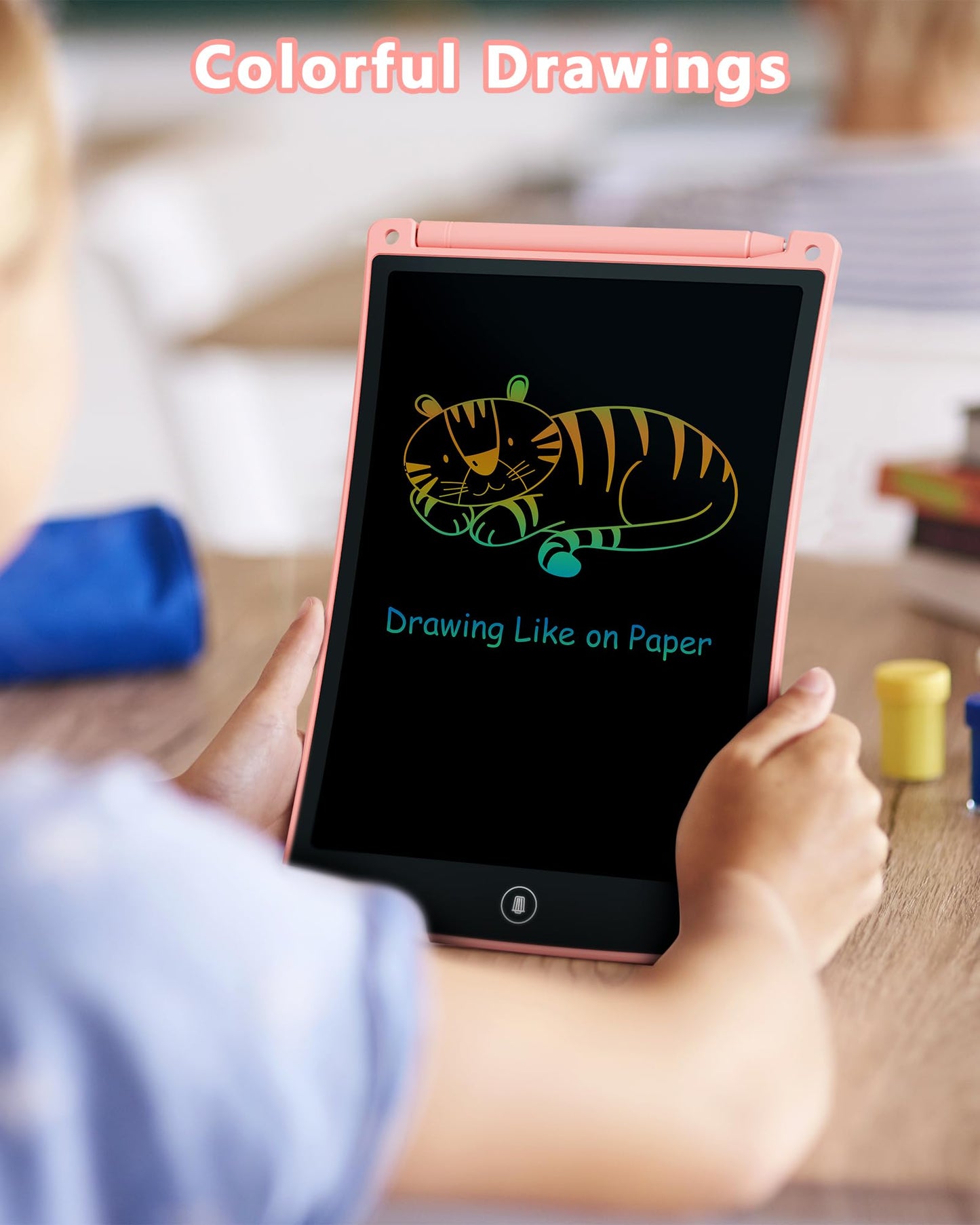 KOKODI 8.5 Inch LCD Writing Tablet — 4 Pack Colorful Doodle Boards for Kids (Blue & Pink)