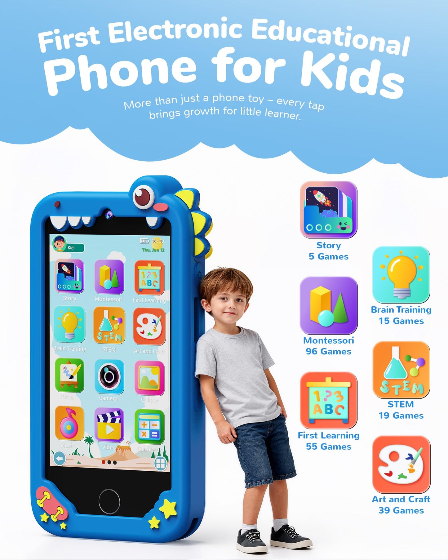 KOKODI 4-Inch Kids Smart Phone – Android Learning Toy with 200+ Games