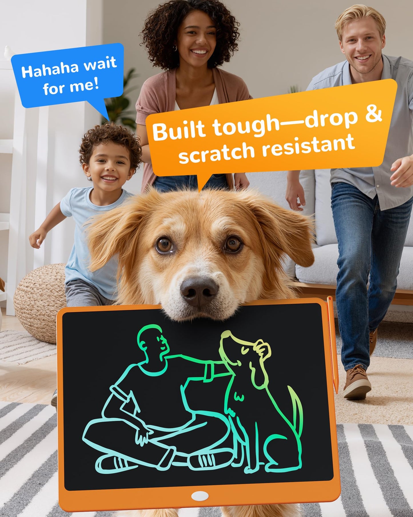 KOKODI LCD Writing Tablet 16-Inch Colorful Doodle Board for Kids 3-6 - Orange