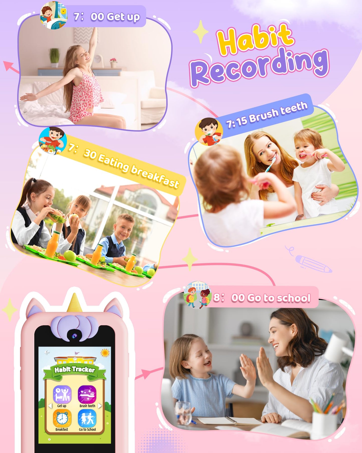 KOKODI Kids Smart Phone Toy - Dual Camera Touchscreen for 3-10 Year Olds