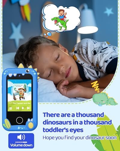 KOKODI Kids Smart Phone Toy – Dinosaur Camera for Ages 3-8, Blue