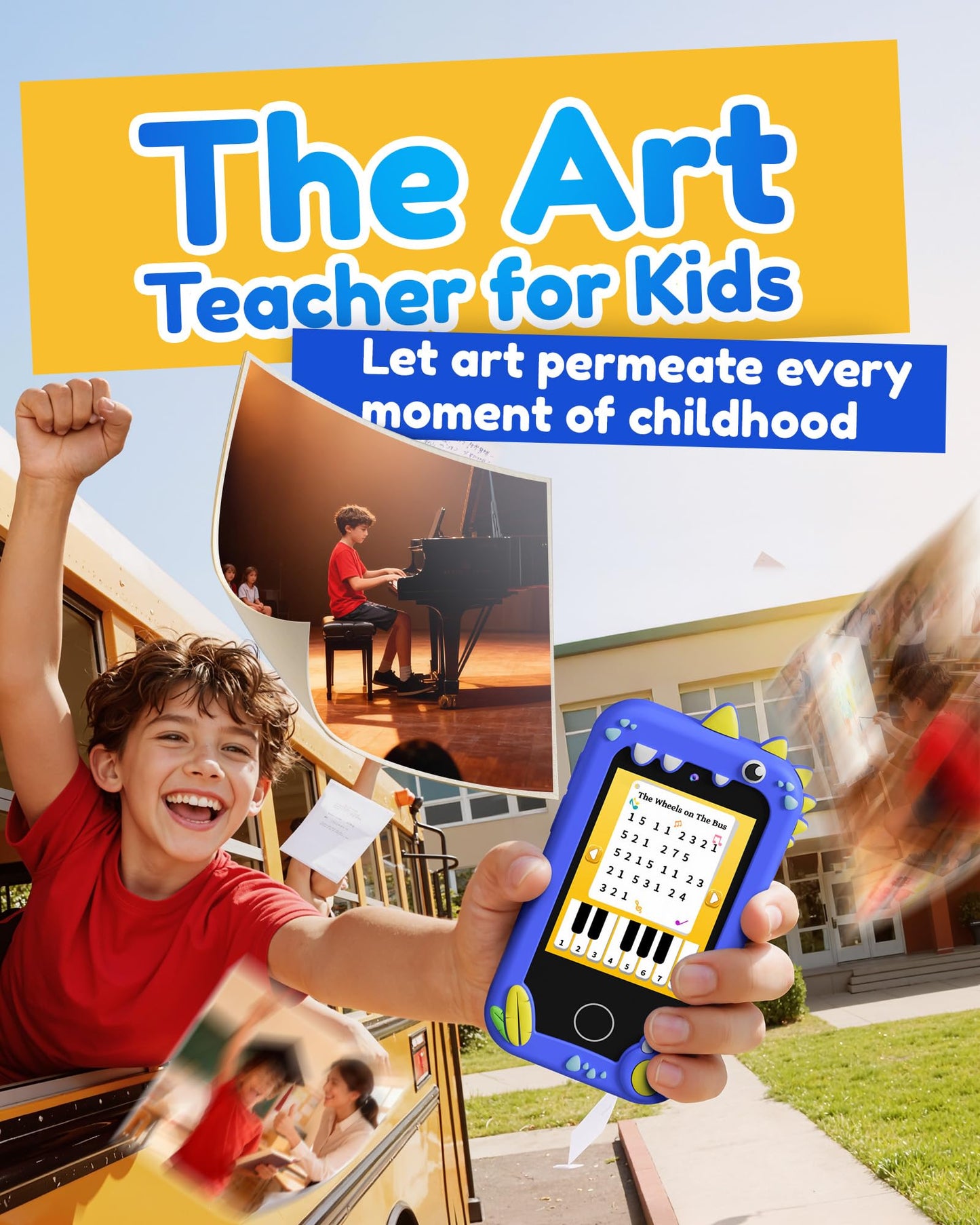 KOKODI Kids Smart Phone Toy – Dinosaur Camera for Ages 3-8, Blue