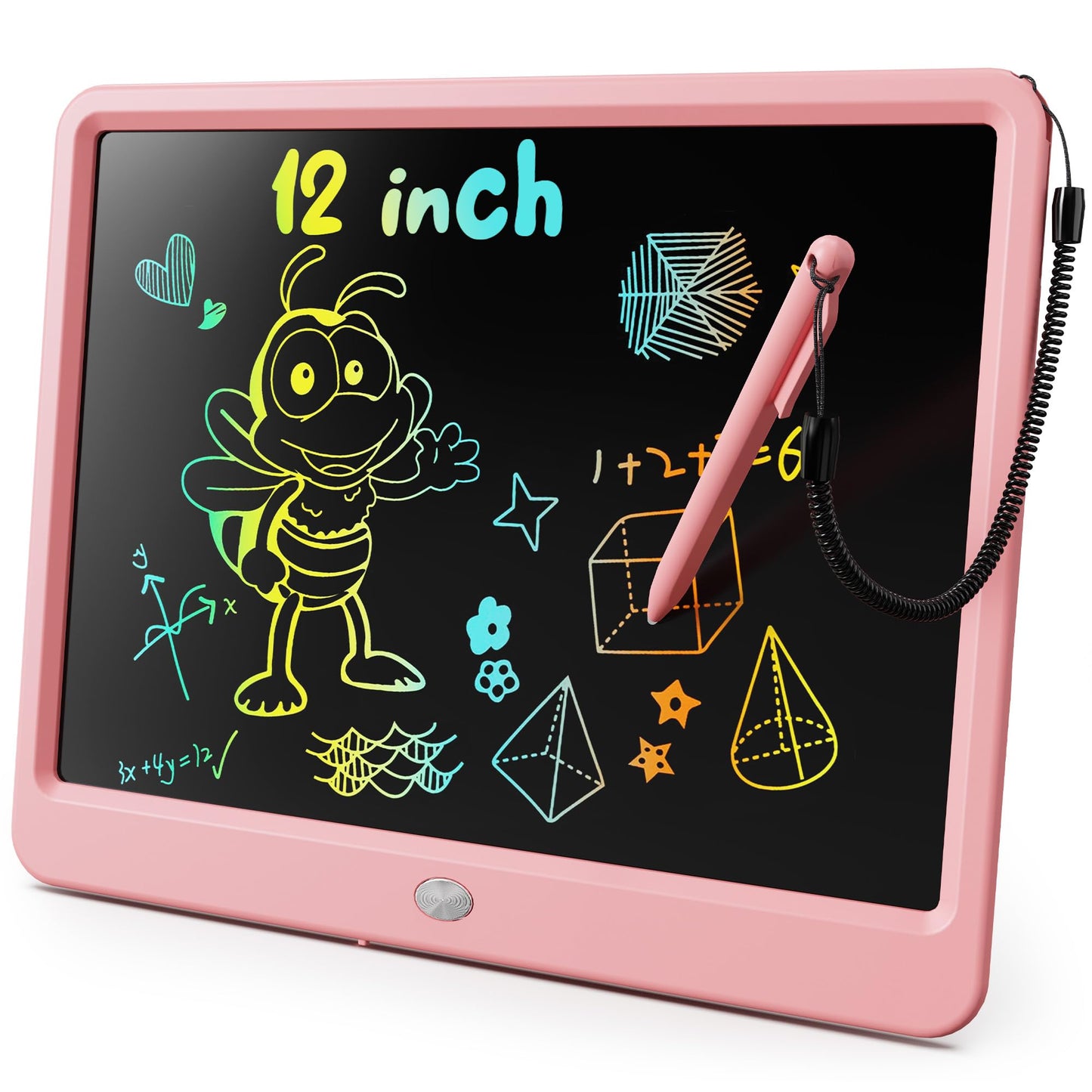 KOKODI LCD Writing Tablet 12-Inch Colorful Doodle Board for Kids – Pink