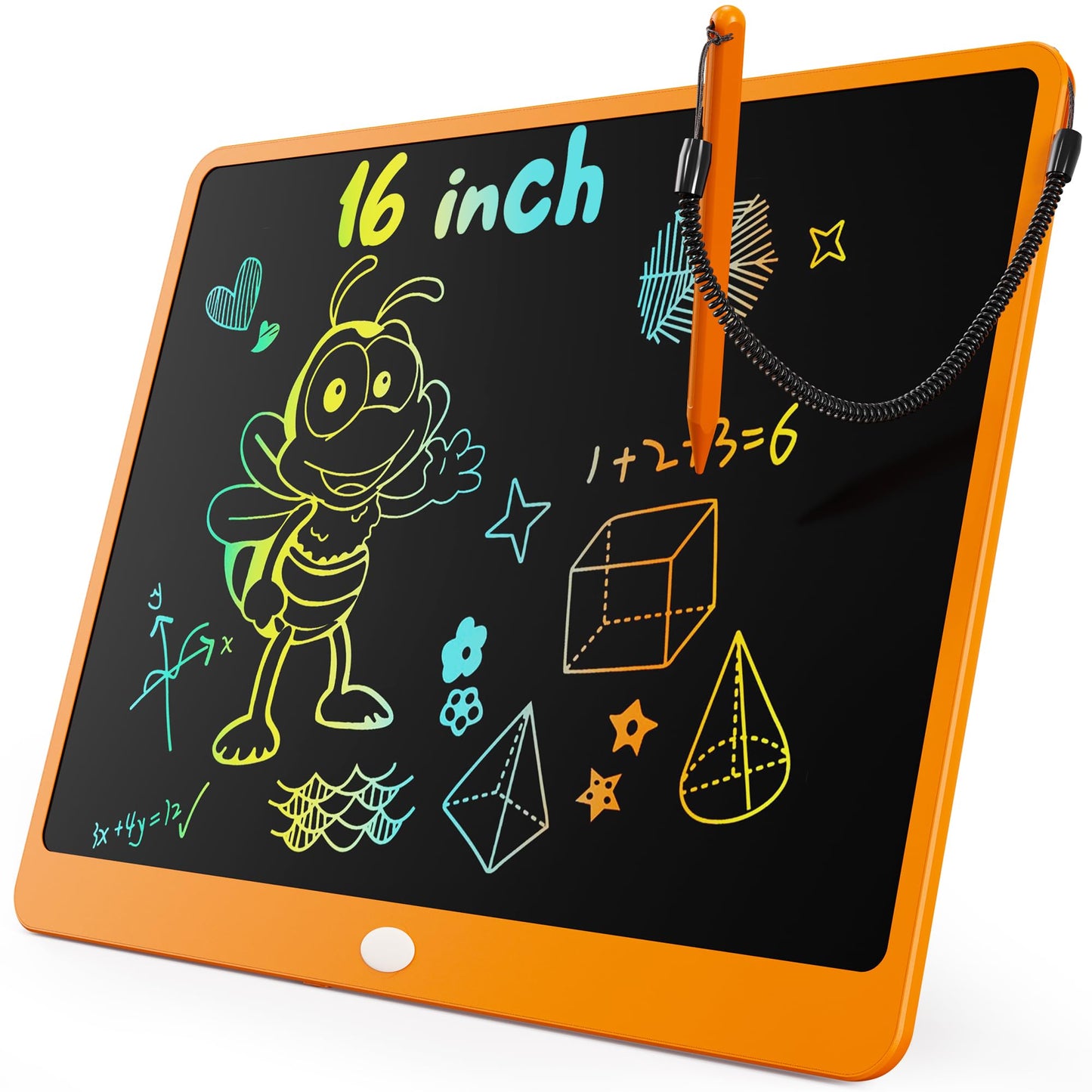 KOKODI LCD Writing Tablet 16-Inch Colorful Doodle Board for Kids 3-6 - Orange