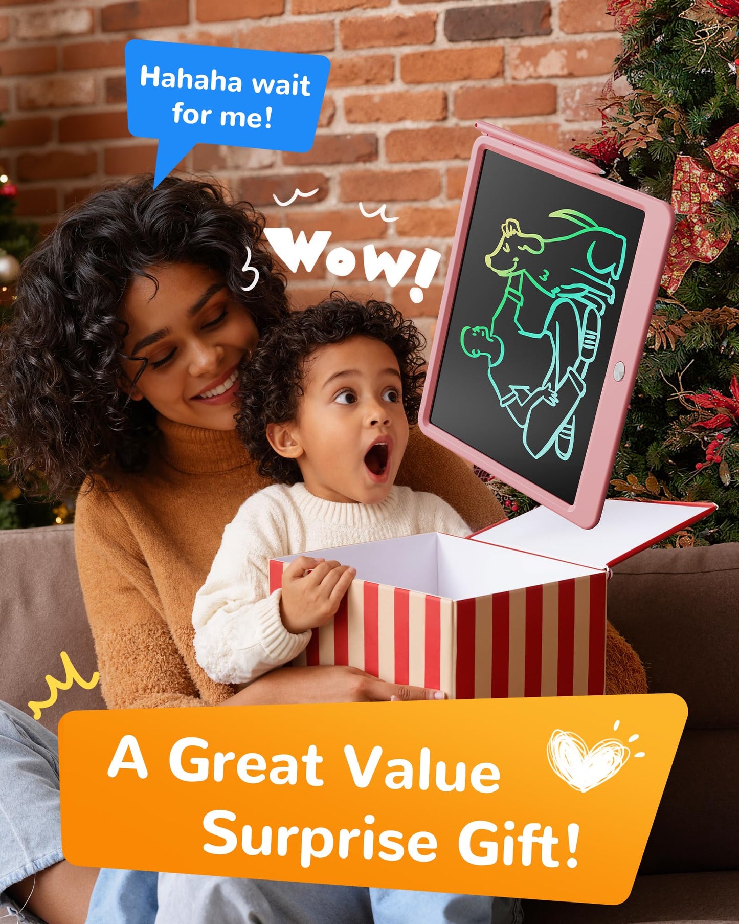 KOKODI LCD Writing Tablet 12-Inch Colorful Doodle Board for Kids – Pink