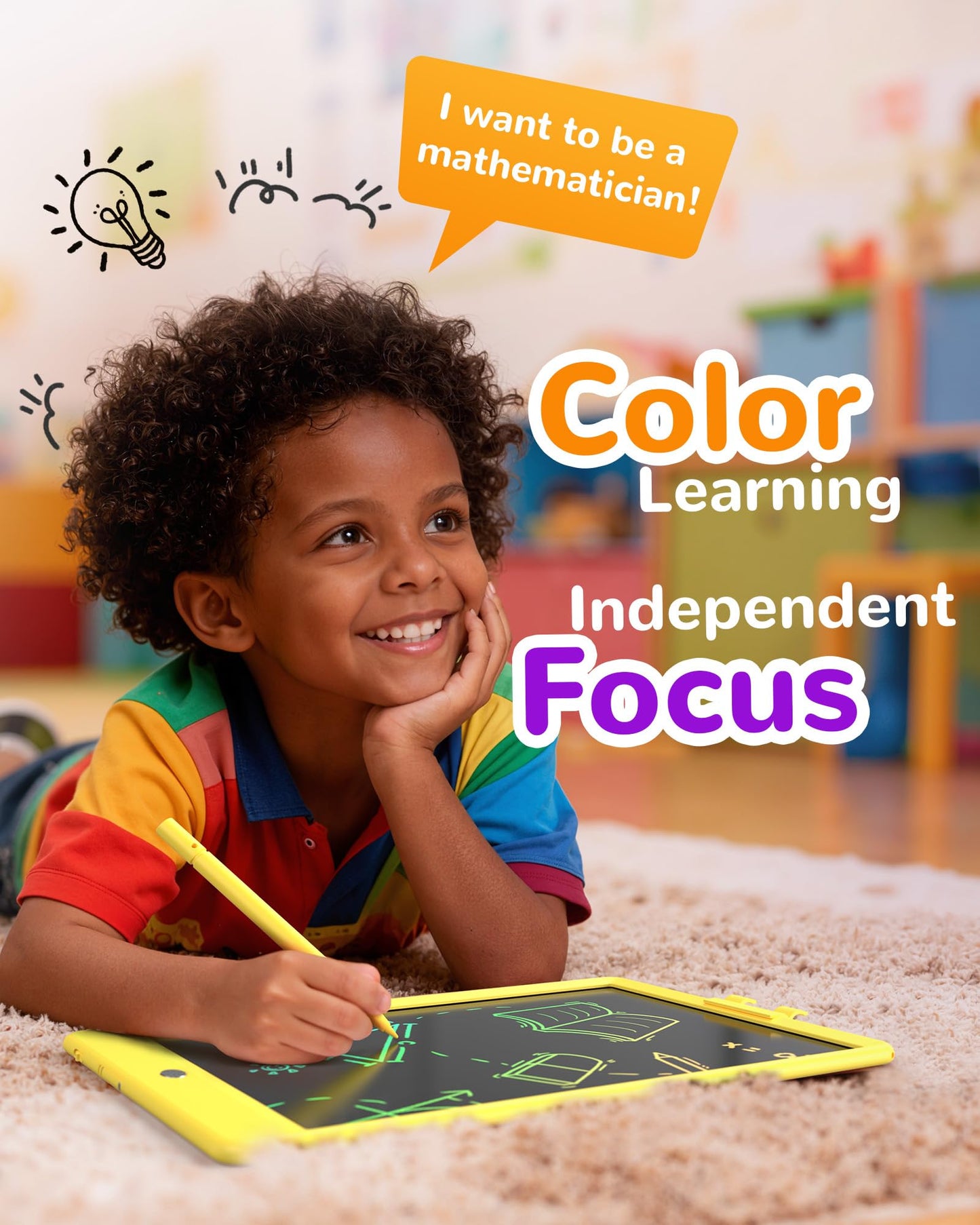 KOKODI LCD Writing Tablet – 10-Inch Colorful Doodle Board for Kids Aged 3-6 | Reusable, Erasable