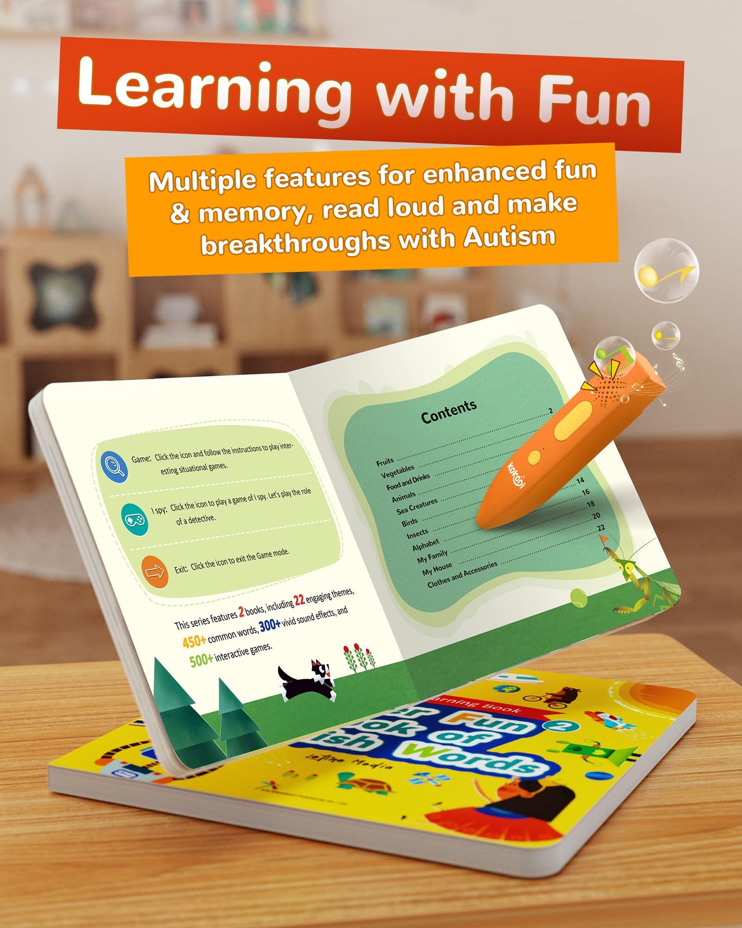 KOKODI Talking Pen Books Set - Interactive Audio Learning for Toddlers & Kids Aged 2-6