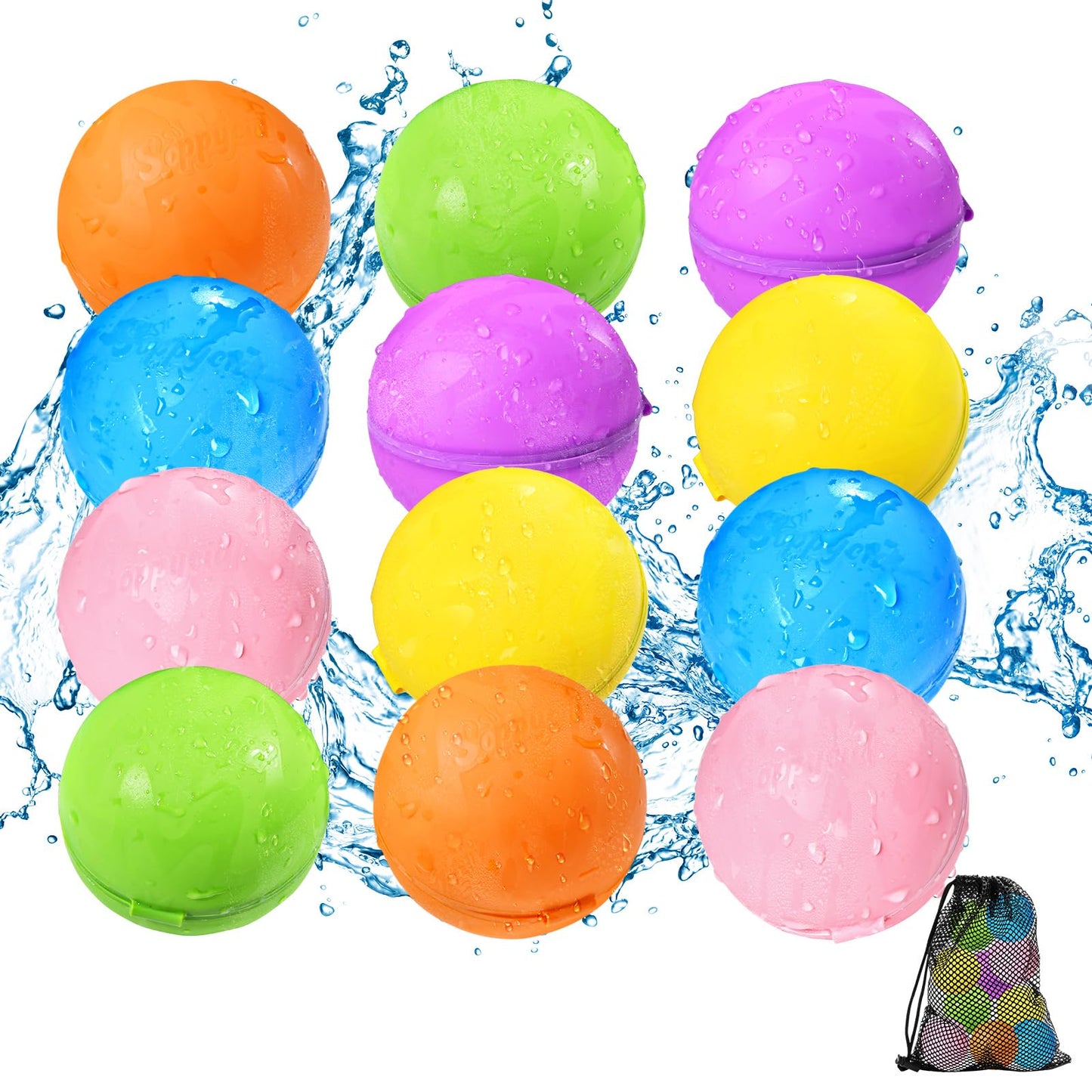 KOKODI Reusable Water Balloons 12PCS – Self-Sealing & Quick-Fill Outdoor Fun