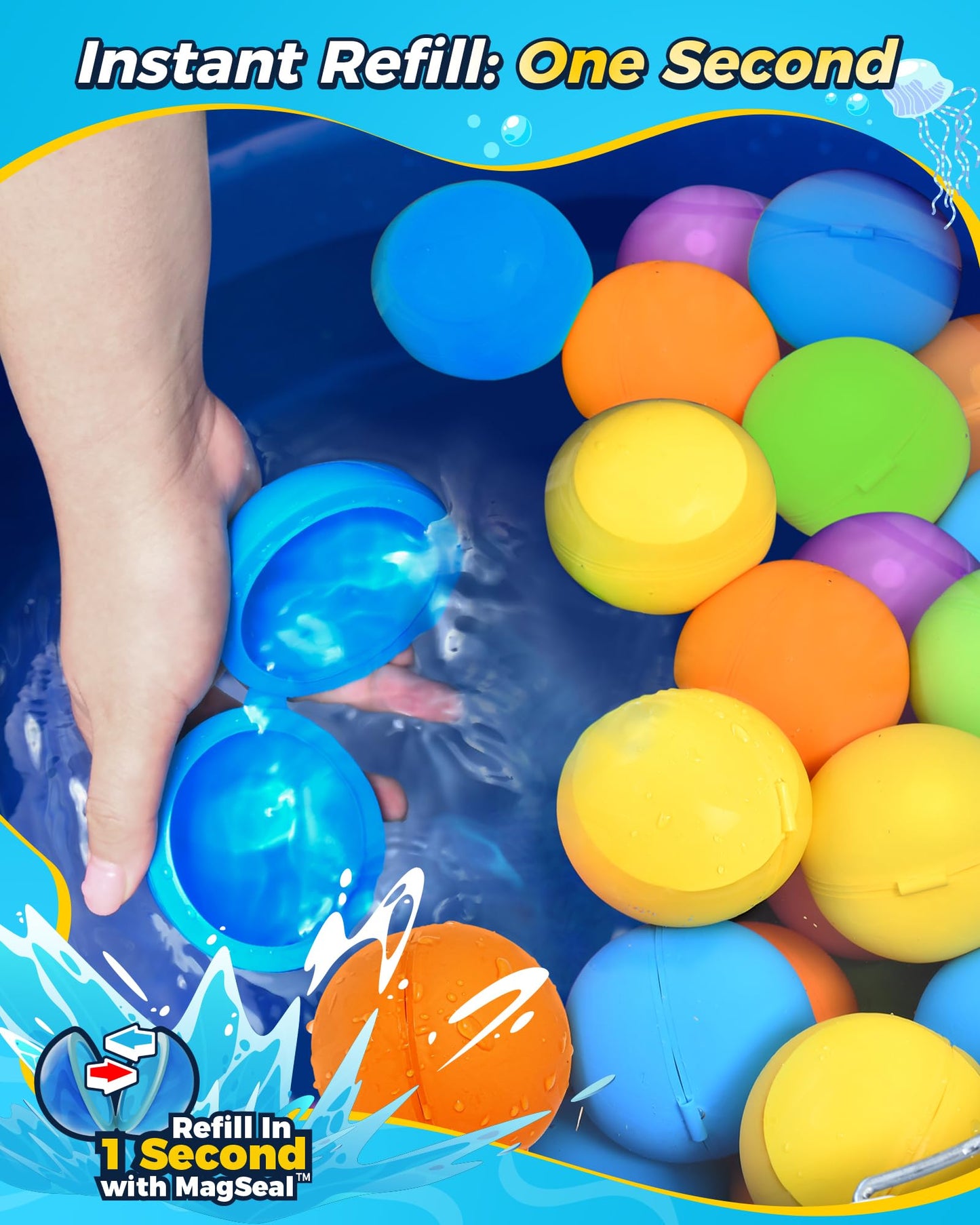 KOKODI Reusable Water Balloons 12PCS – Self-Sealing & Quick-Fill Outdoor Fun